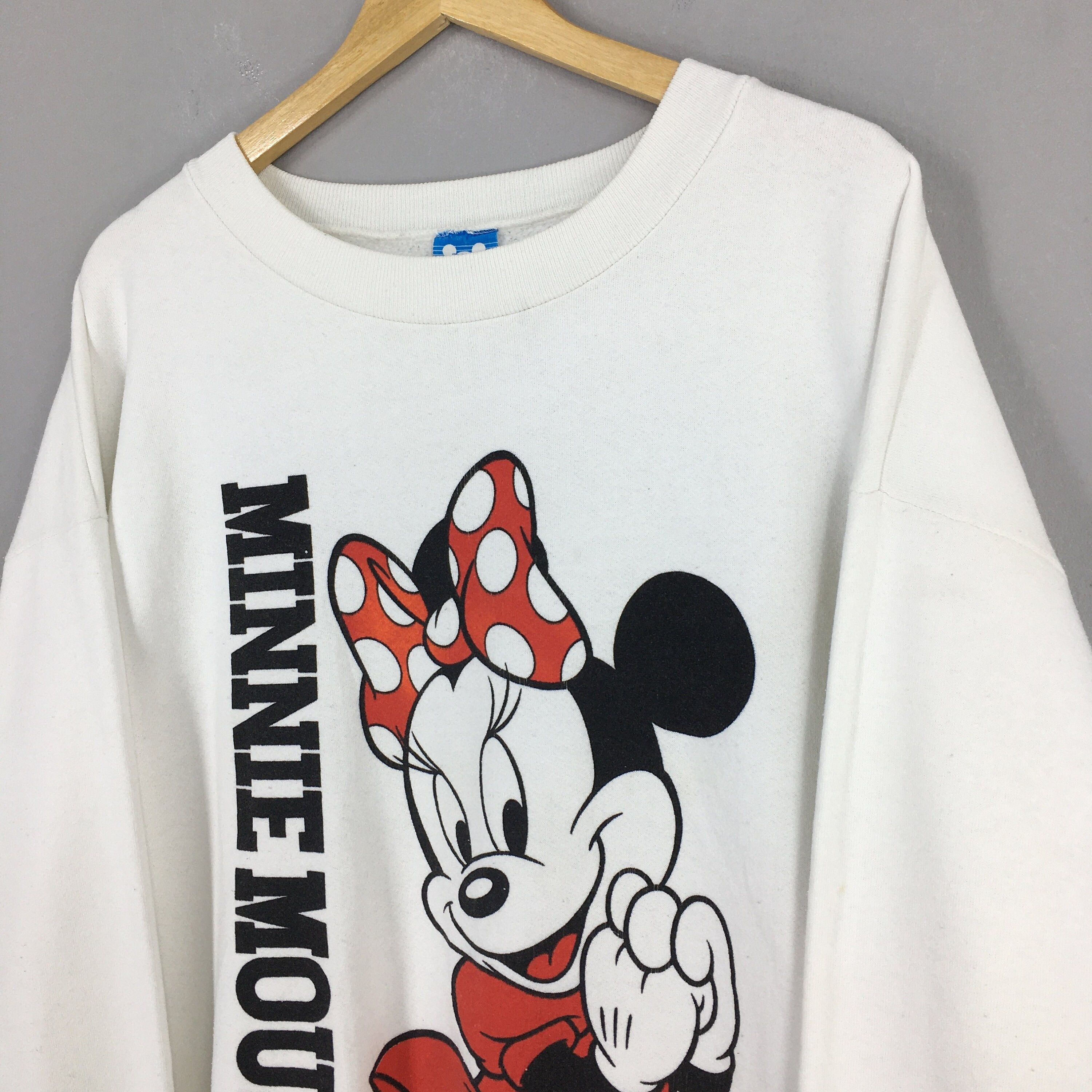 Disney Vintage 90s Minnie Mouse White Sweatshirt 2XLarge Size US XXL / EU 58 / 5 - 3 Thumbnail