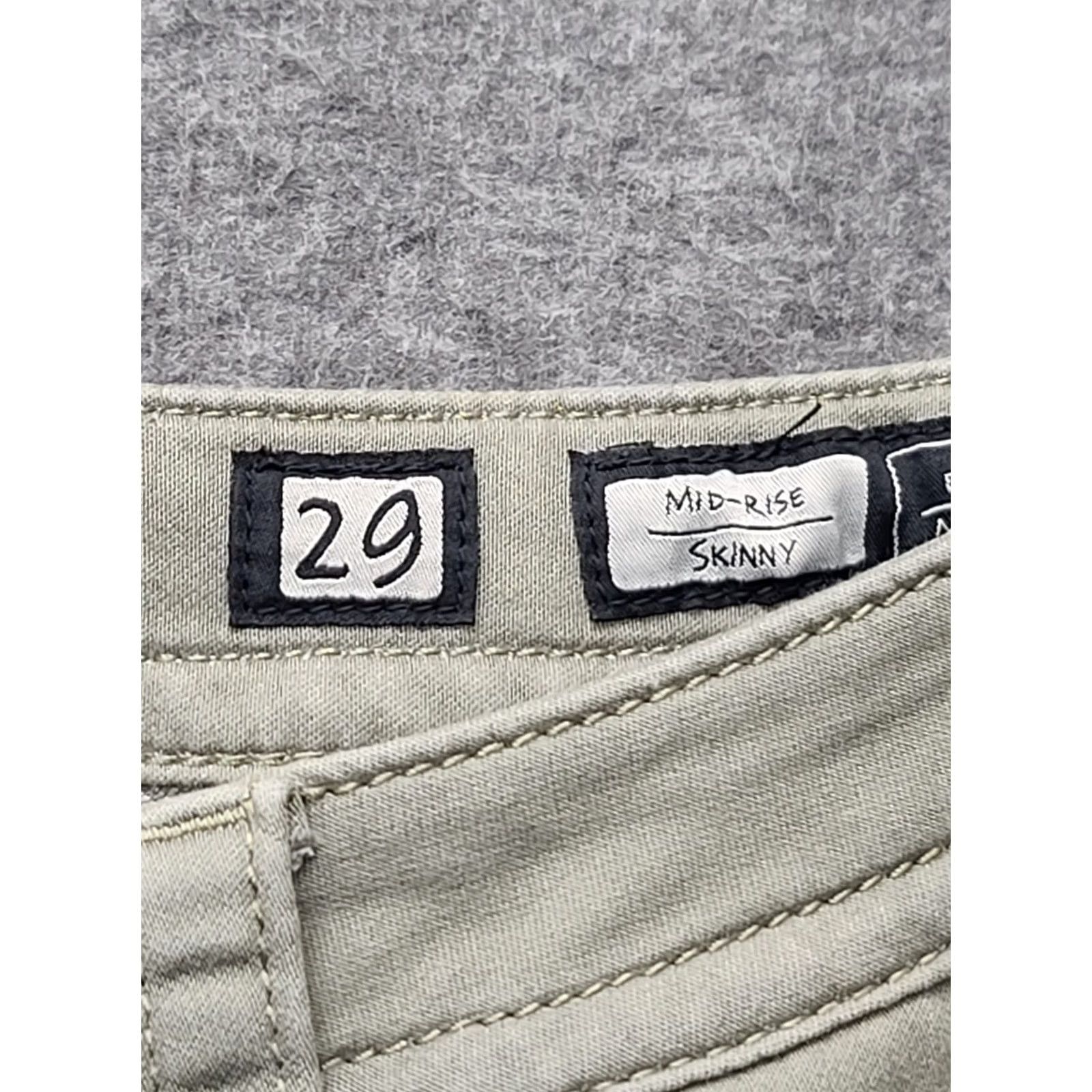 Miss Me Miss Me Pants Womens 29x29 Skinny Fit Mid Rise Cargo Sage Green Twill Pants Women 29 Green Cargo Skinny Twill Rise Mid 29in Inseam Slim Button Zip Size 29" - 2 Thumbnail
