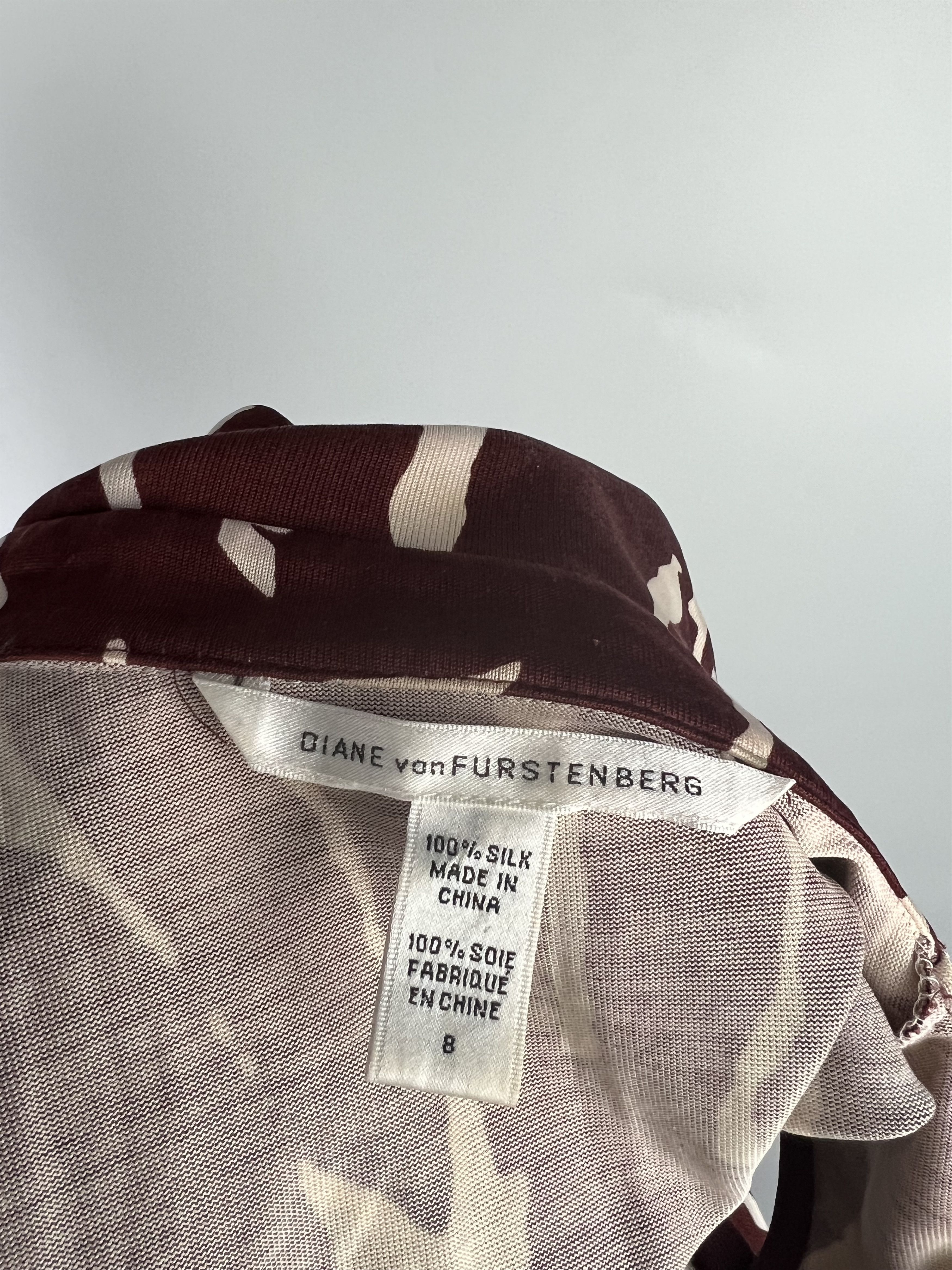 Diane von Furstenberg × Vintage Diane Von Furstenberg 100% Silk Sleeveless Wrap Dress US 8 Size M / US 6-8 / IT 42-44 - 7 Thumbnail