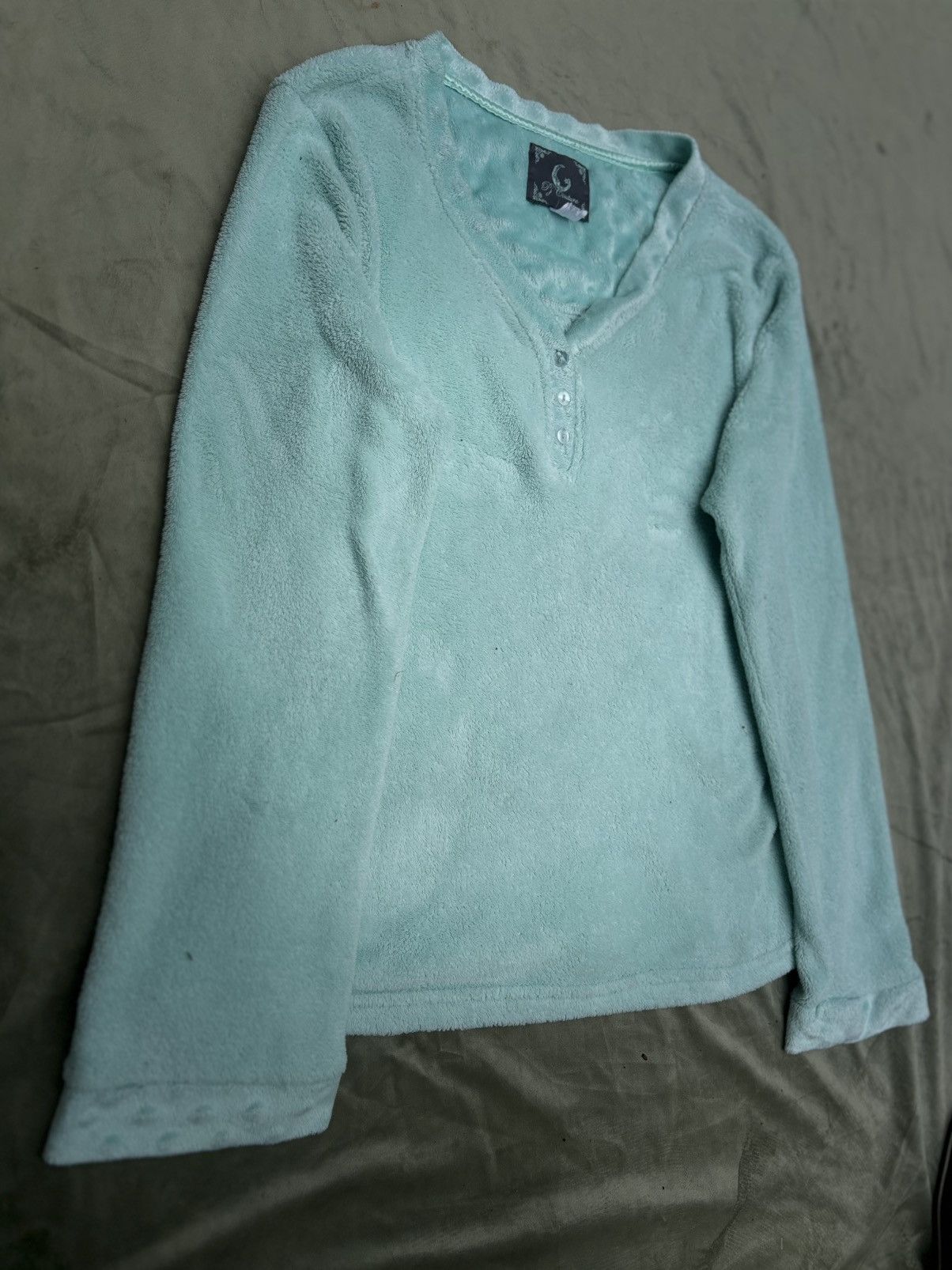 Other PJ Couture Mint Green Fleece Henley Size L / US 10 / IT 46 - 2 Thumbnail