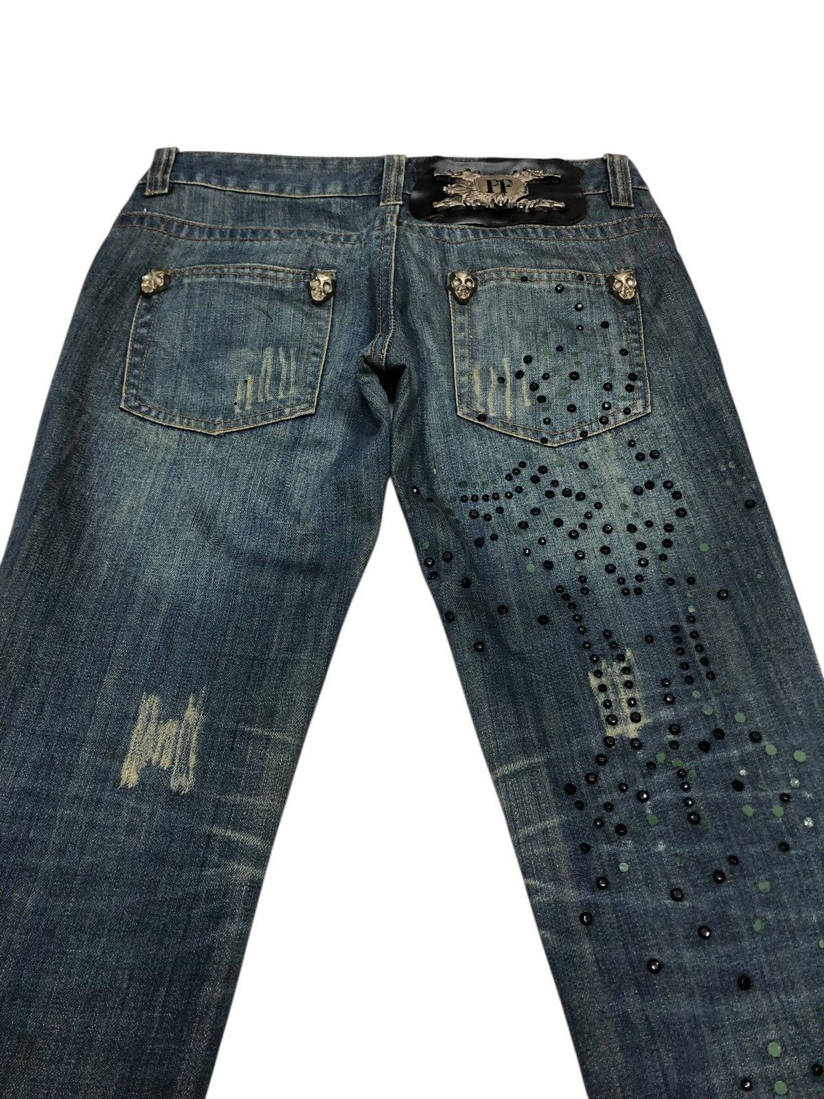 Philipp Plein RARE🔥OG PHILIPP PLEIN TIGER SKULL N CROSS EMBROIDERY JEANS Size 30" / US 8 / IT 44 - 10 Thumbnail