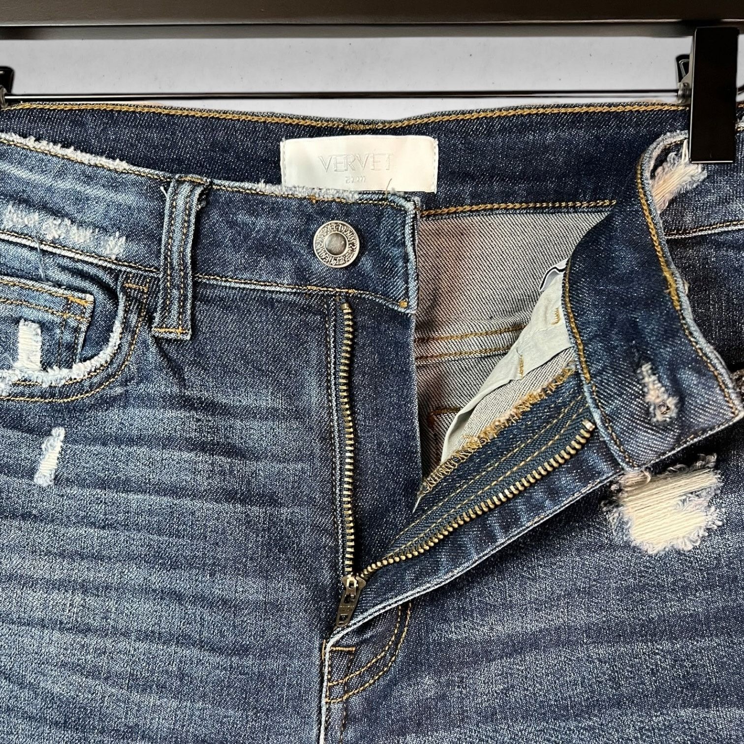 Other Vervet Blue Womens 27 High Rise Slim Distressed Stretch Dark Size 27" / US 4 / IT 40 - 3 Thumbnail
