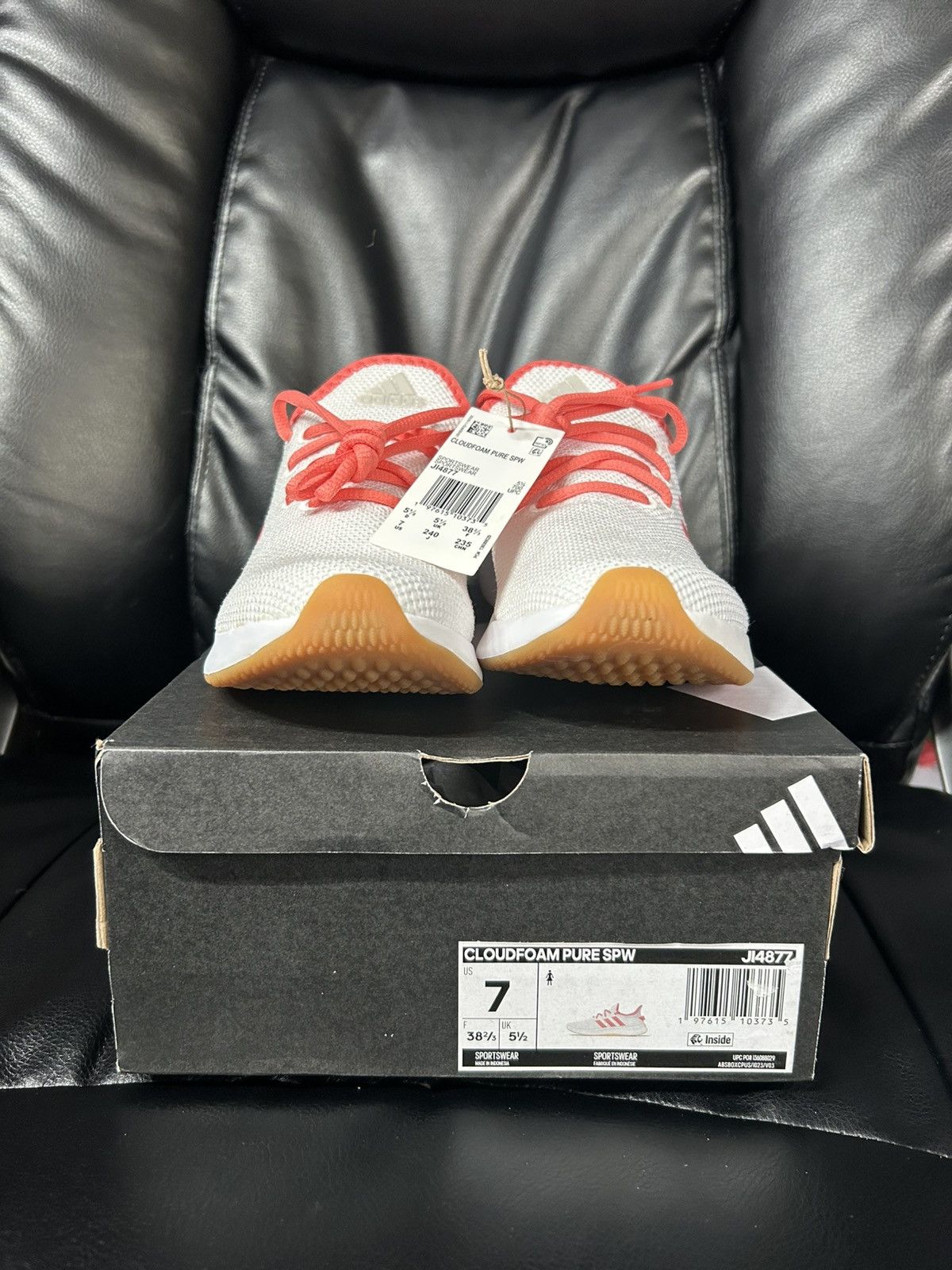 Adidas Cloud Foam Pure Women’s 7 White/Scarlett New OG Box