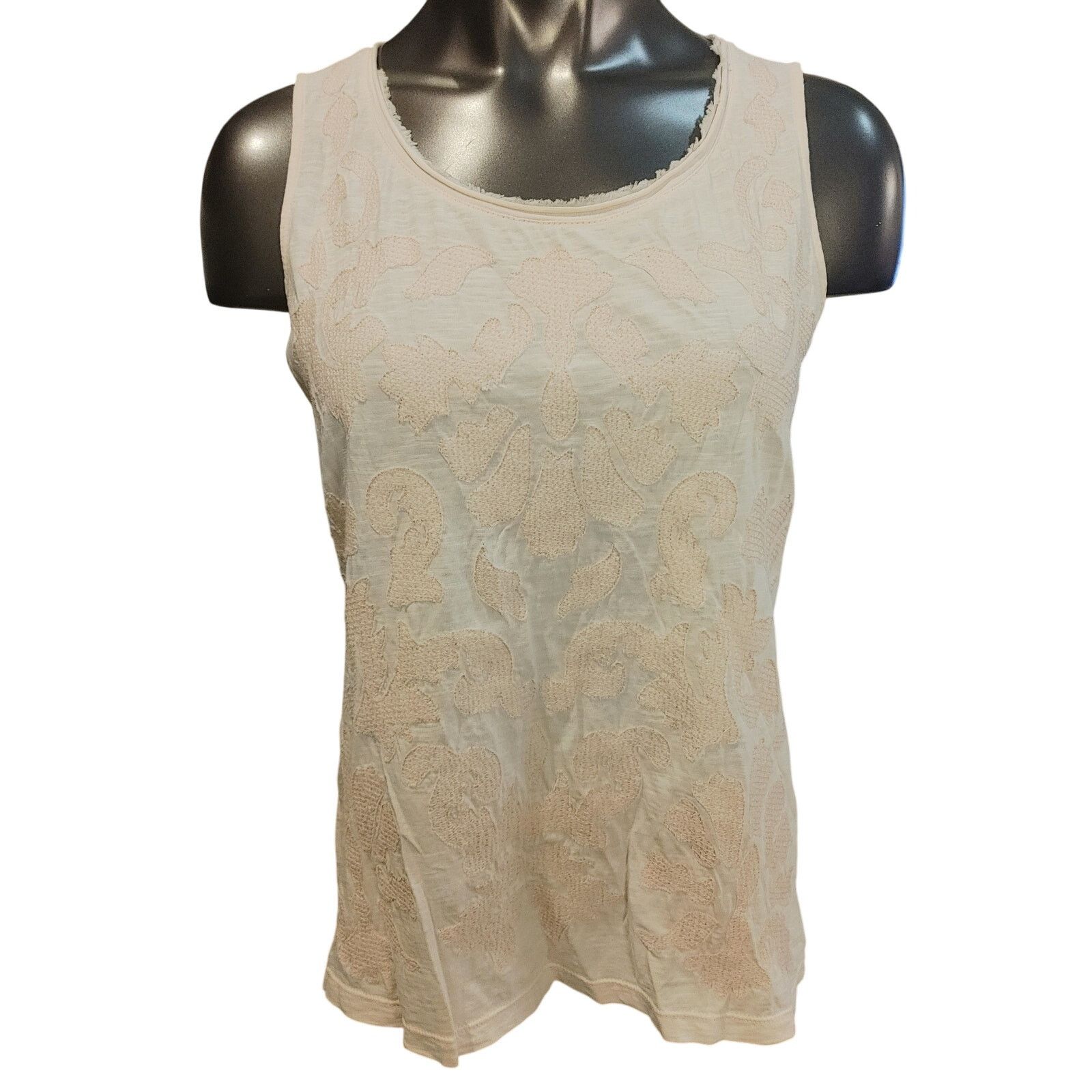 Chicos BY Chico's Women's 1 Off White Cotton Sleeveless Top Size XL / US 12-14 / IT 48-50 - 1 Thumbnail