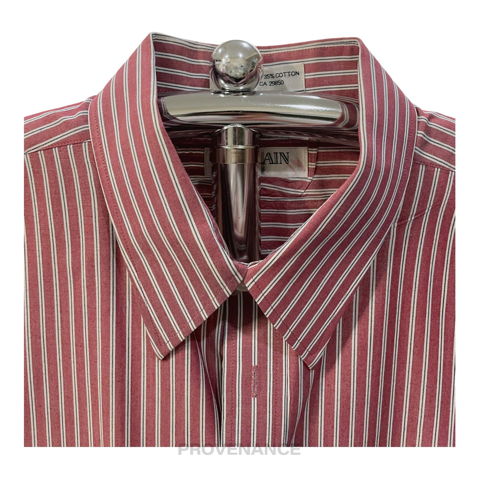 Balmain 🔴 Balmain Button Down Shirt - Red/White Striped Size US XL / EU 56 / 4 - 4 Thumbnail