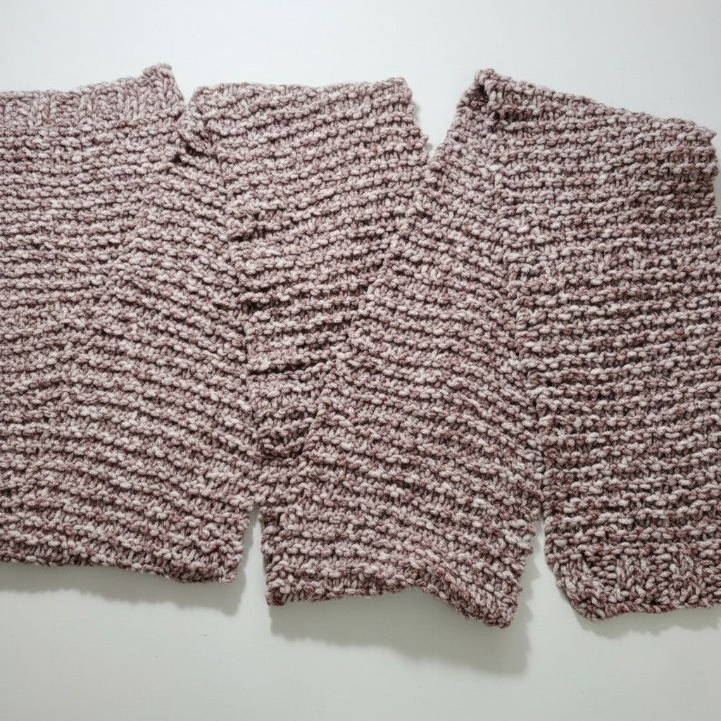 Other Handknit 74x5.5" Scarf Knit Burgundy Beige Chenille Soft Size ONE SIZE - 6 Thumbnail