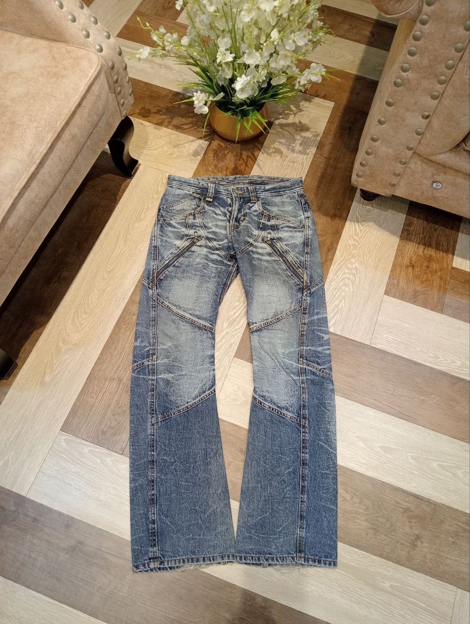 Nicole Club JAPANESE NICOLE CLUB FOR MEN BLUE DENIM FLARED PANTS Size US 30 / EU 46 - 1 Thumbnail