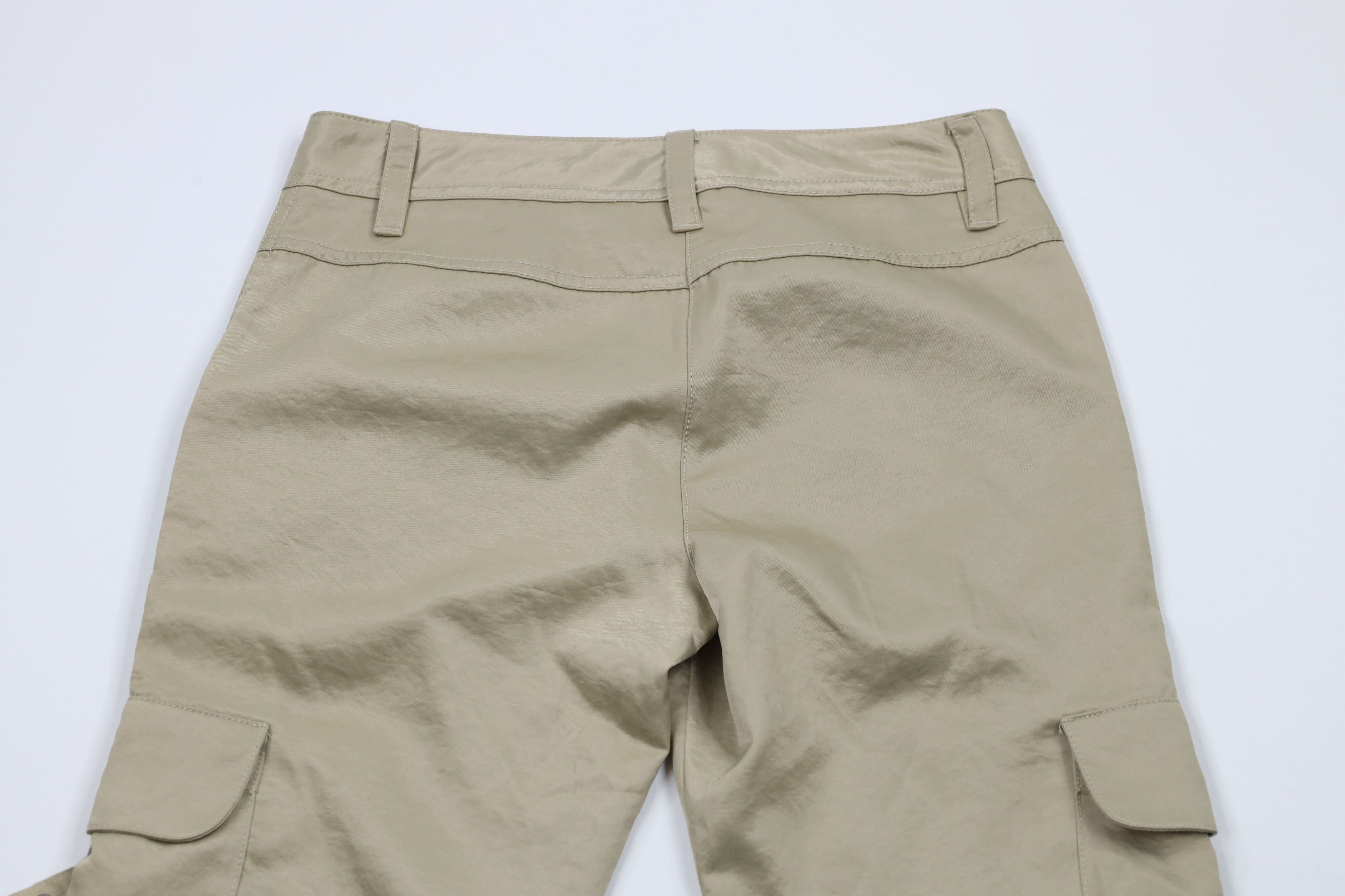 Express × Vintage Vintage Y2K Express Silky Flared Wide Leg Cargo Pants Gold Size 25" / US 0 / IT 36 - 10 Thumbnail