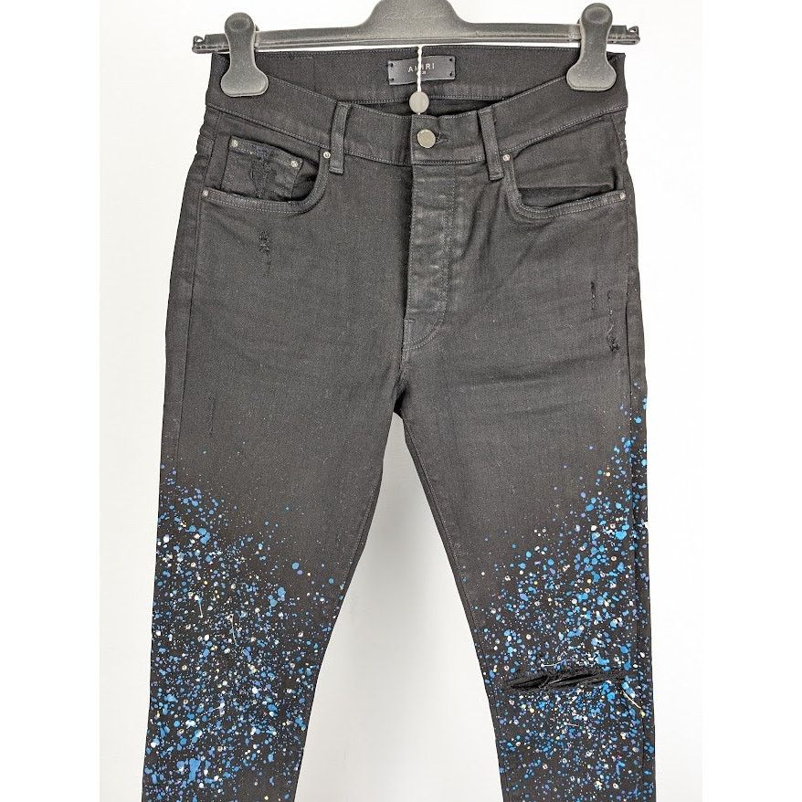 Amiri o1rshd1 Crystal Painted Pants in Black Size US 32 / EU 48 - 3 Thumbnail