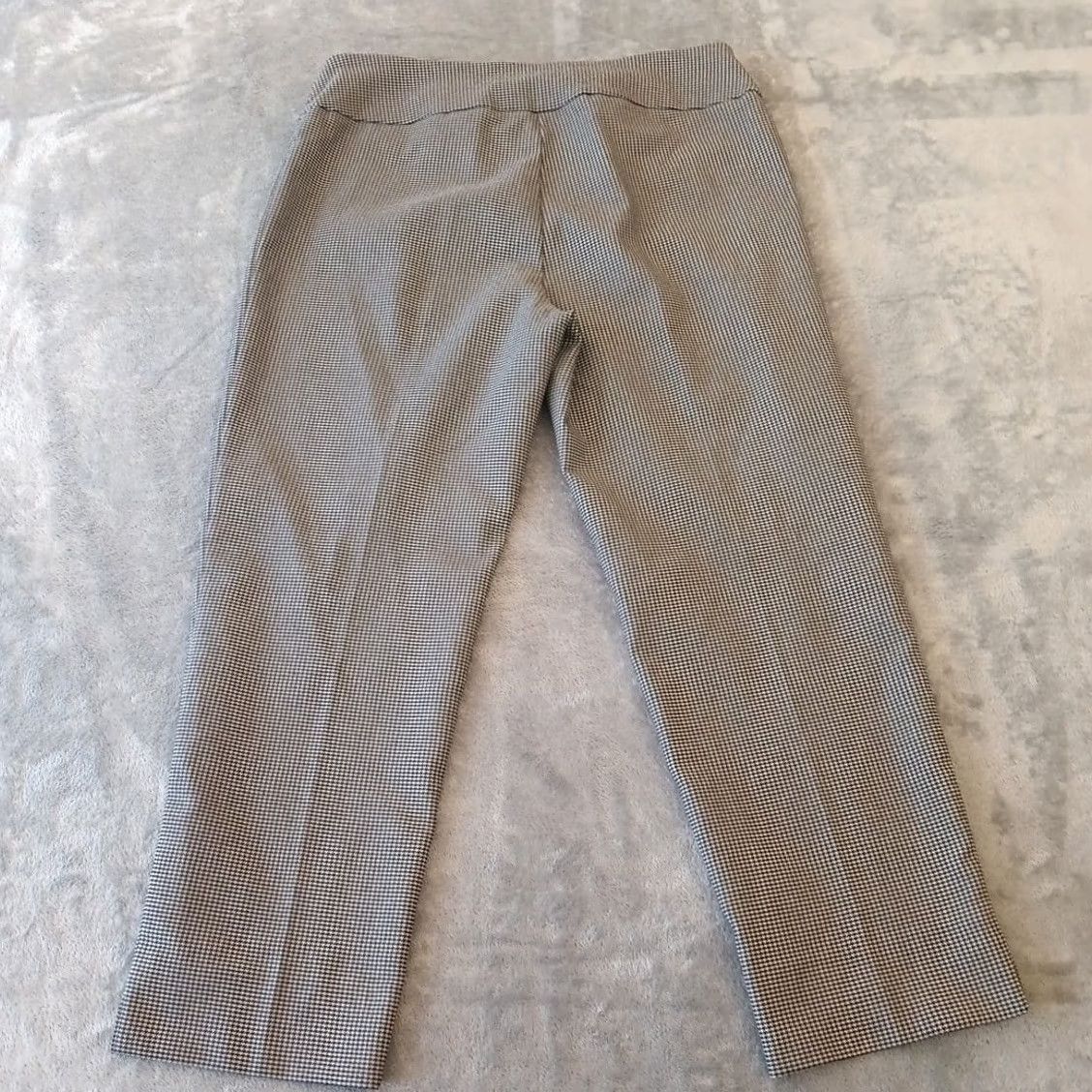 Vintage Zac & Rachel Pants Womens 14P Gray Ankle Size Black Houndstooth Pull Stretch Size 36" / US 14 / IT 50 - 2 Thumbnail