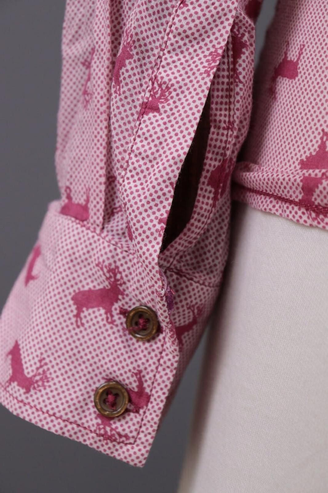 Designer Emily Van Den Bergh Pink Deer Print Blouse Shirt Size 36 / S Size M / US 6-8 / IT 42-44 - 9 Thumbnail