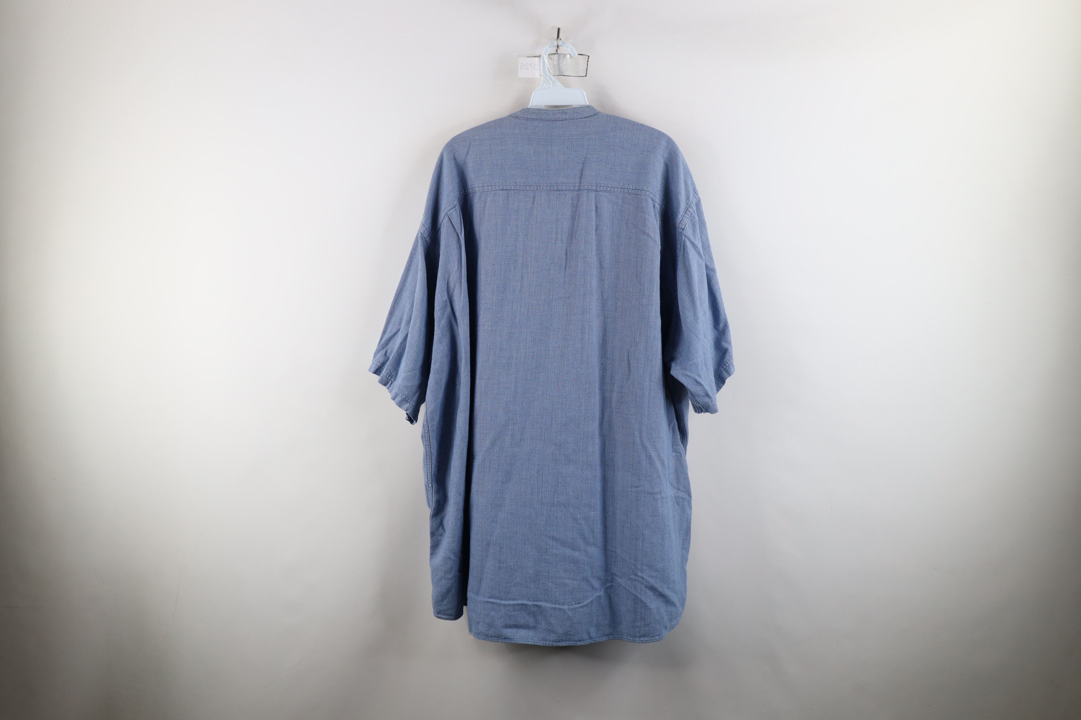 Vintage Vintage 90s Streetwear Band Collar Short Sleeve Button Shirt Size US XXL / EU 58 / 5 - 11 Thumbnail