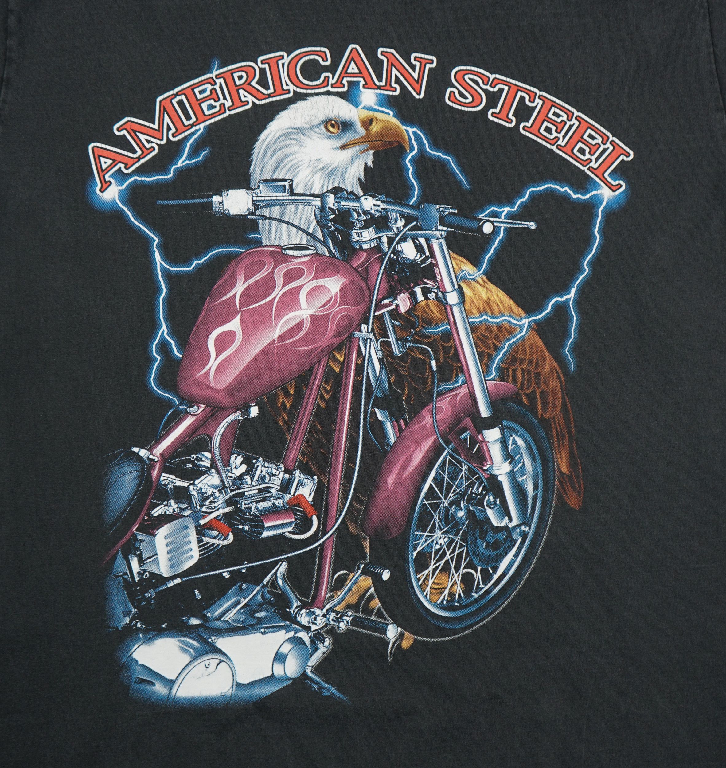 Harley Davidson × Vintage Vintage Harley Davidson American Steel T Shirt Size US M / EU 48-50 / 2 - 2 Thumbnail