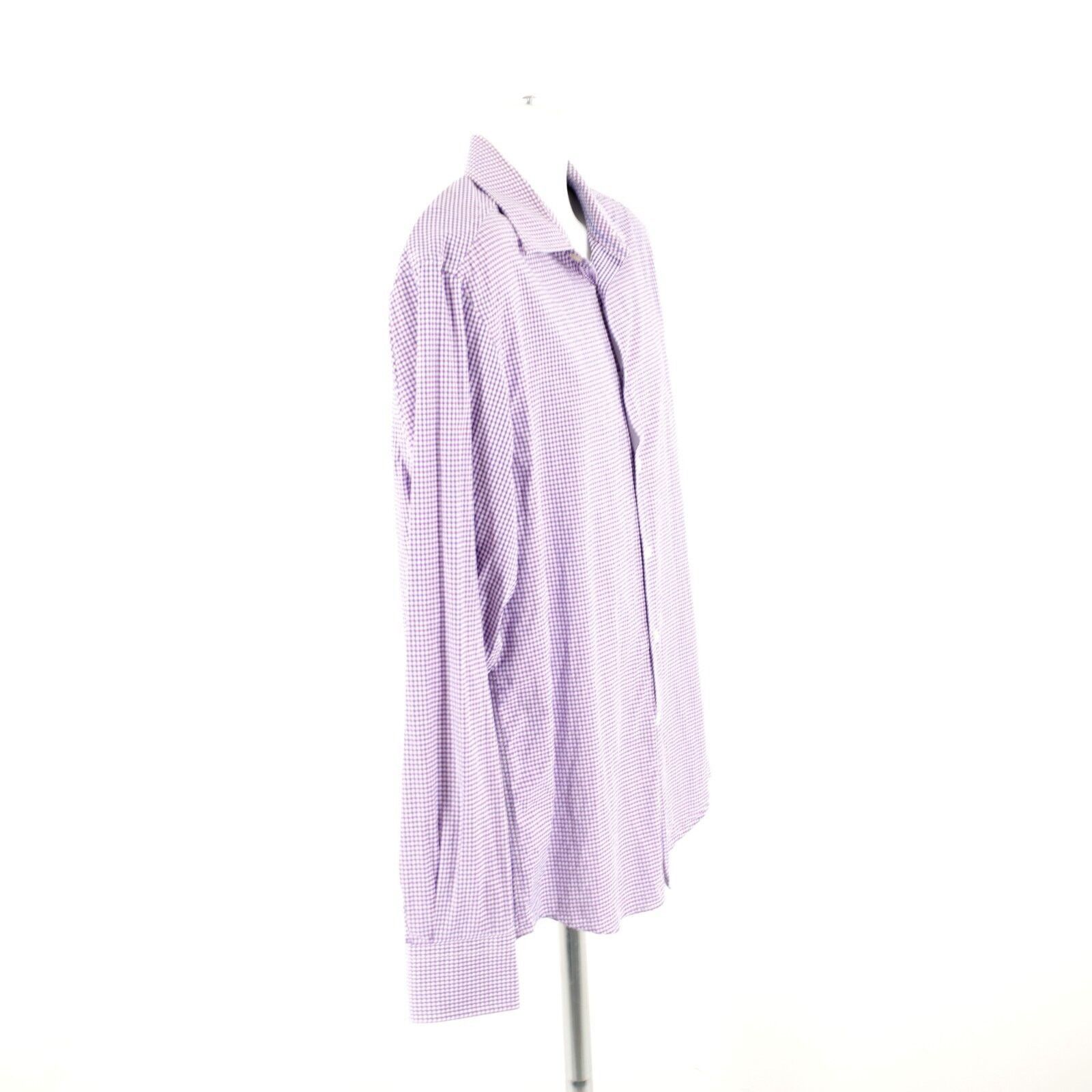Joseph Abboud Joseph Abboud Pink Blue Check Large Collared Dress Shirt Lo Size US L / EU 52-54 / 3 - 6 Thumbnail