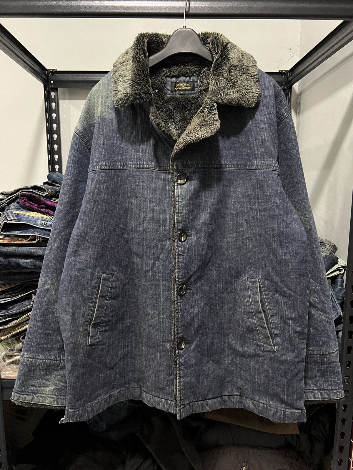 Kansai Yamamoto vintage kansai yamamoto fur denim jacket/coat/parkas style Size US L / EU 52-54 / 3 - 1 Thumbnail