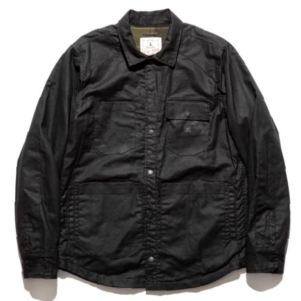 Roark Roark X Wrangler Out of Range Waxed Cotton Maverick Chore Jacket XL Black Mens Jacket Size US XL / EU 56 / 4 - 2 Thumbnail