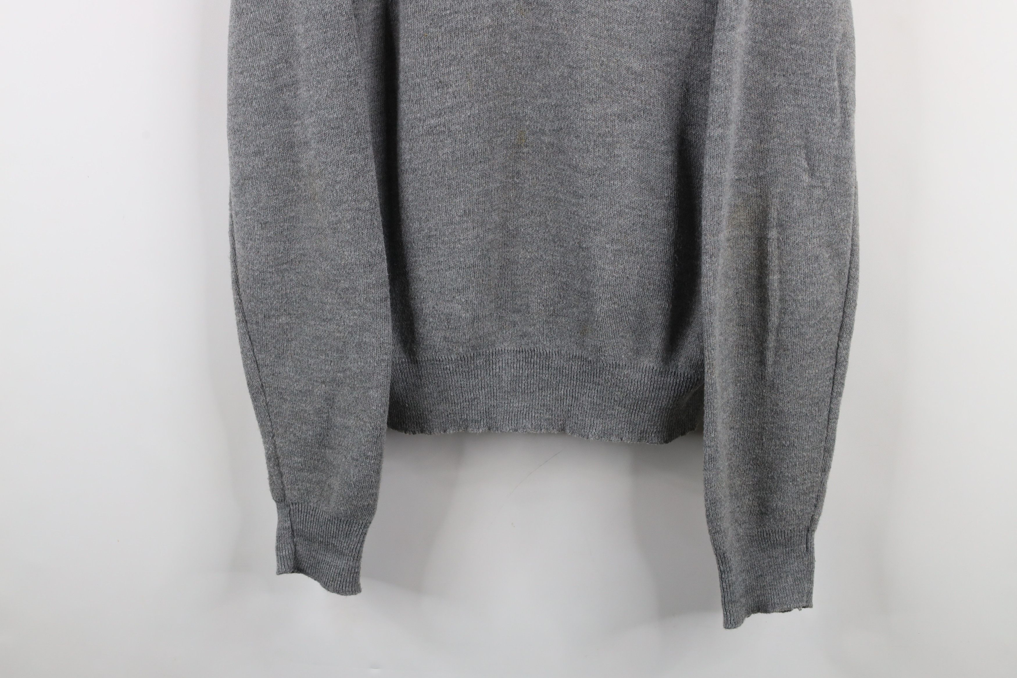 Vintage Vintage 70s Streetwear Blank Knit V-Neck Sweater Gray USA Size US XL / EU 56 / 4 - 3 Thumbnail