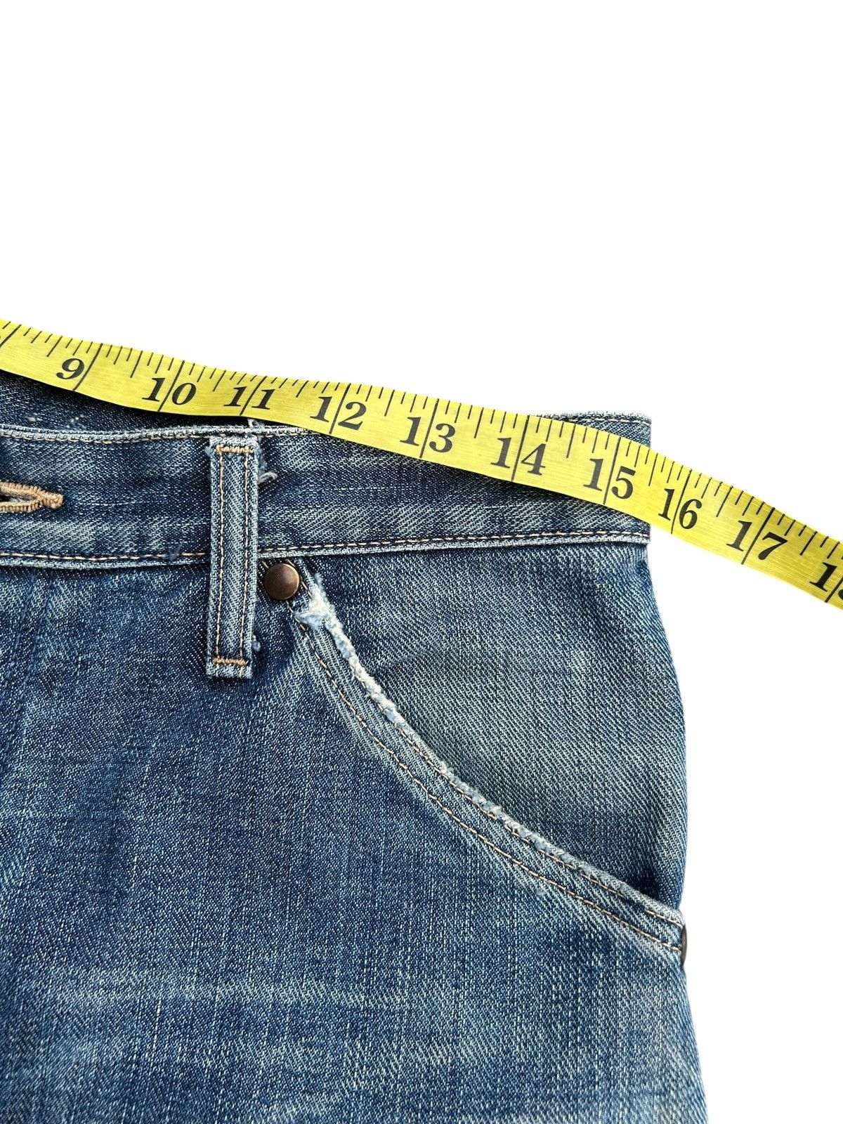 Kapital VINTAGE WRANGLER BLUE BELL SELVEDGE DISTRESSED DENIM JEANS Size US 31 - 16 Thumbnail