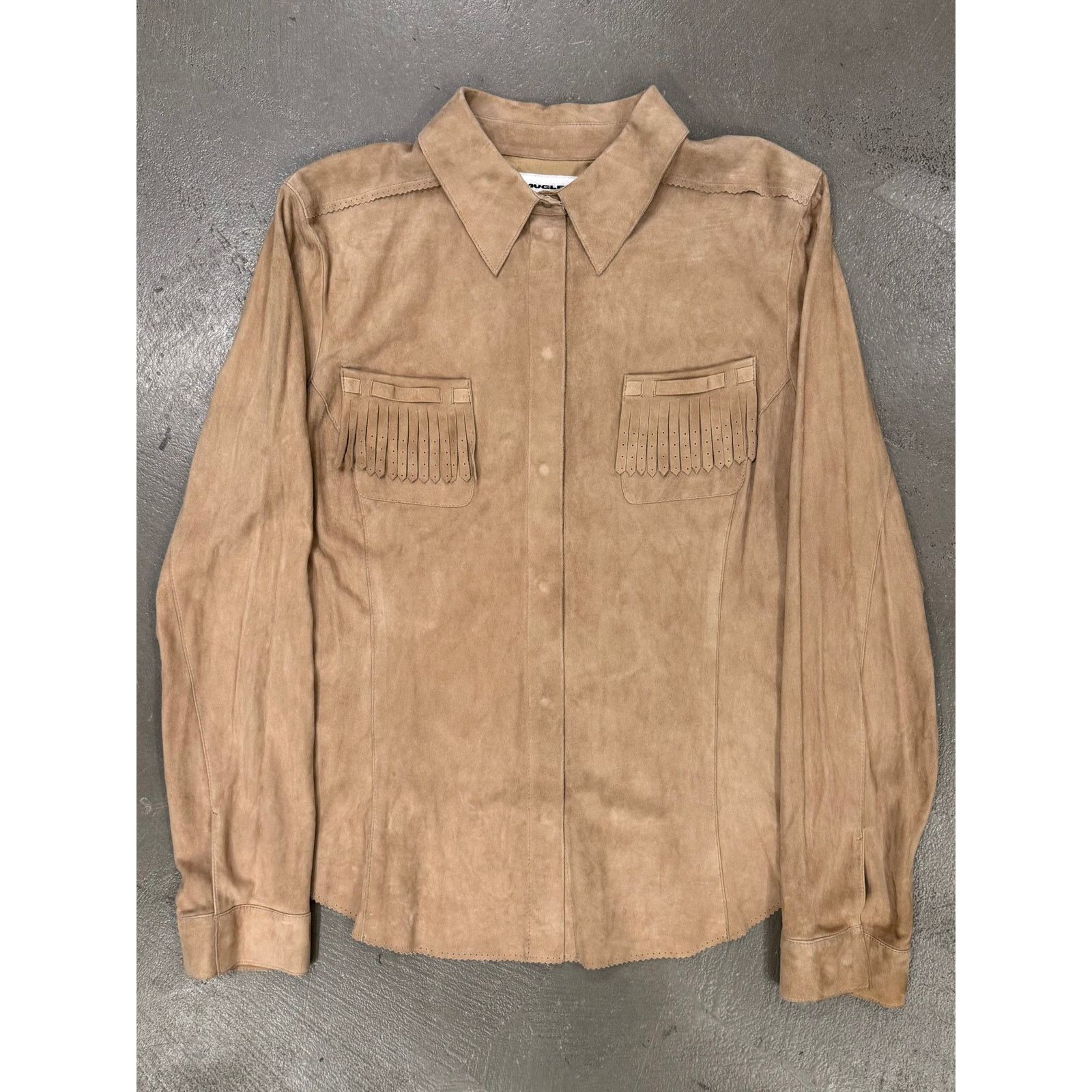 Thierry Mugler 2000s Mugler western suede shirt Size M / US 6-8 / IT 42-44 - 1 Thumbnail