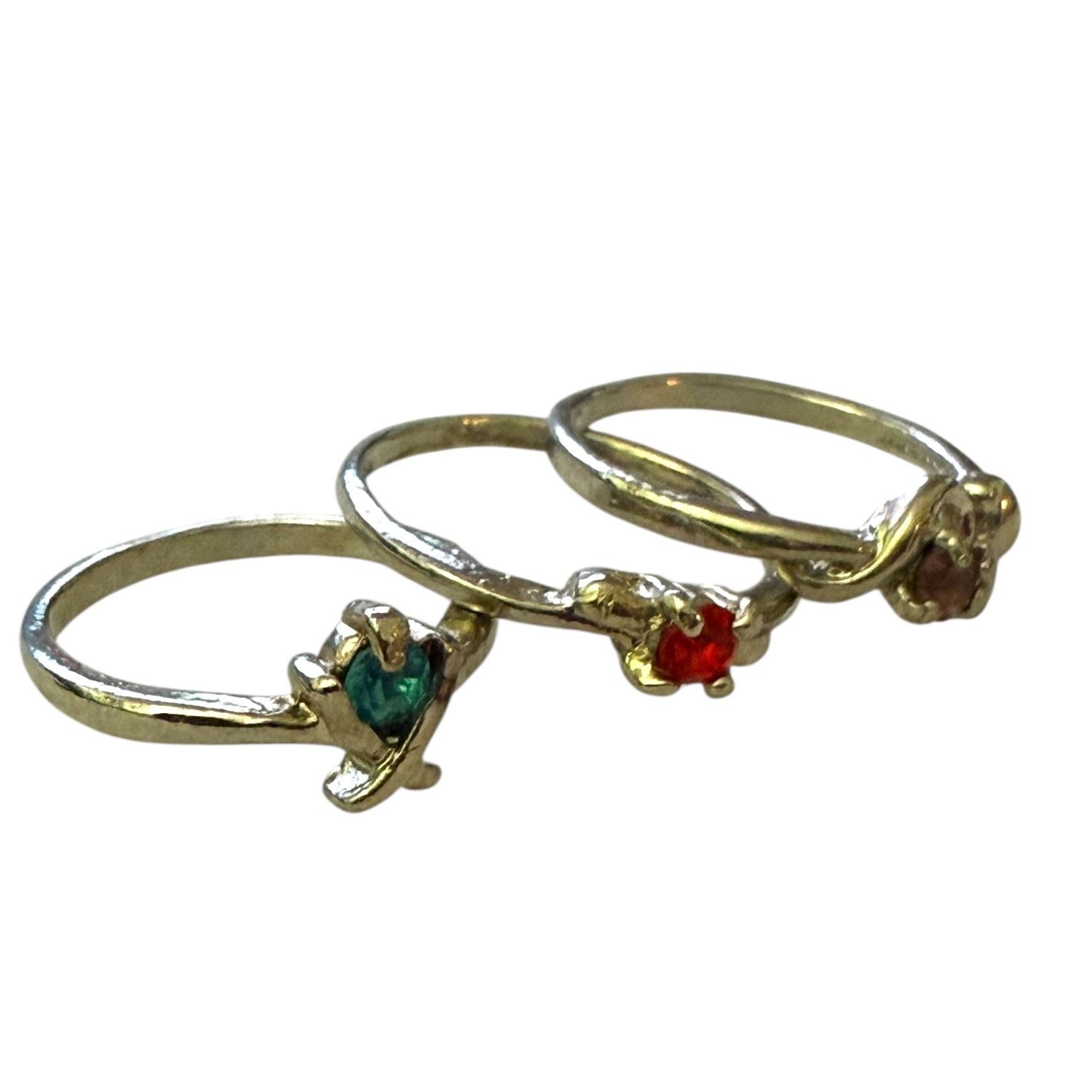 Other Silver 3 Stackable Ring Lot With Gemstones Size 5-7 Size ONE SIZE - 2 Thumbnail