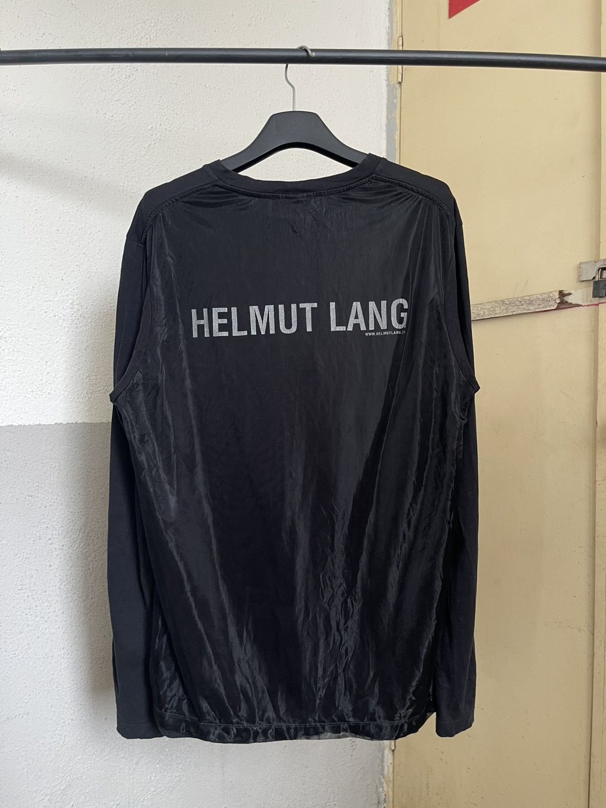 Helmut Lang Helmut Lang Logo Printed Mesh Layered Longsleeve Shirt Size US L / EU 52-54 / 3 - 1 Thumbnail