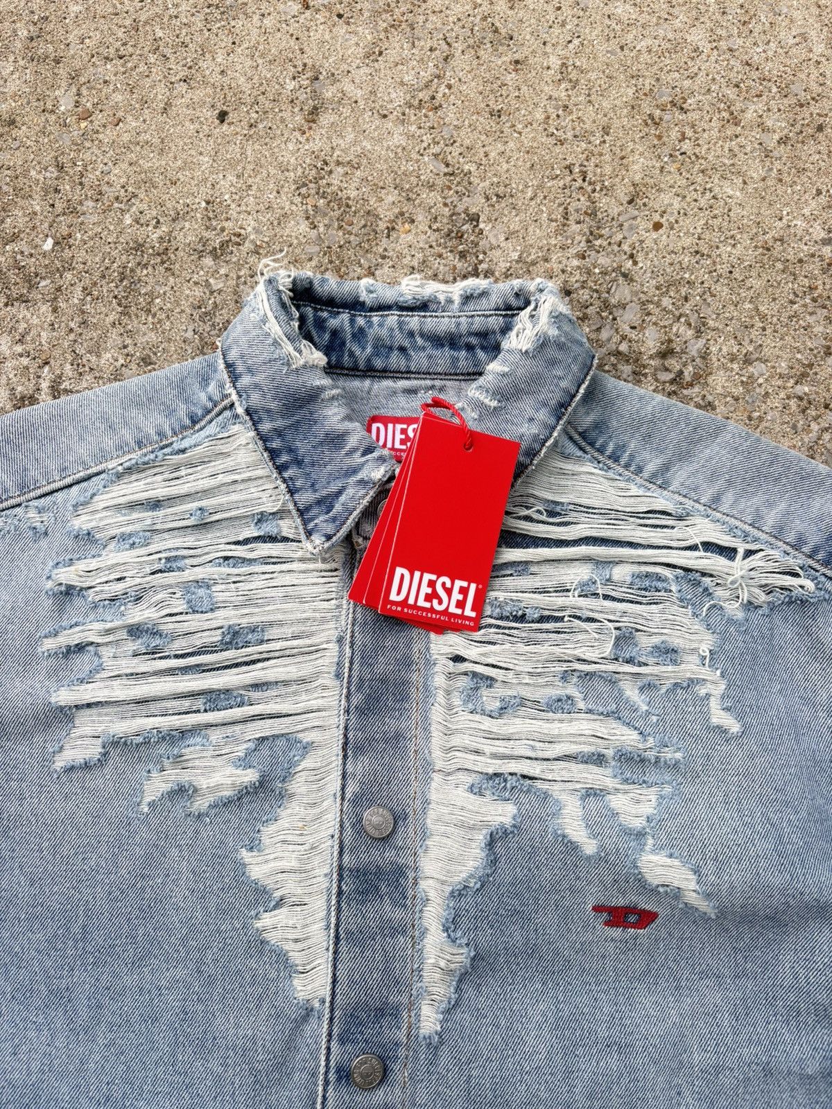 Diesel Distressed Deadstock Diesel Denim Button Up Jacket Size US M / EU 48-50 / 2 - 1 Thumbnail