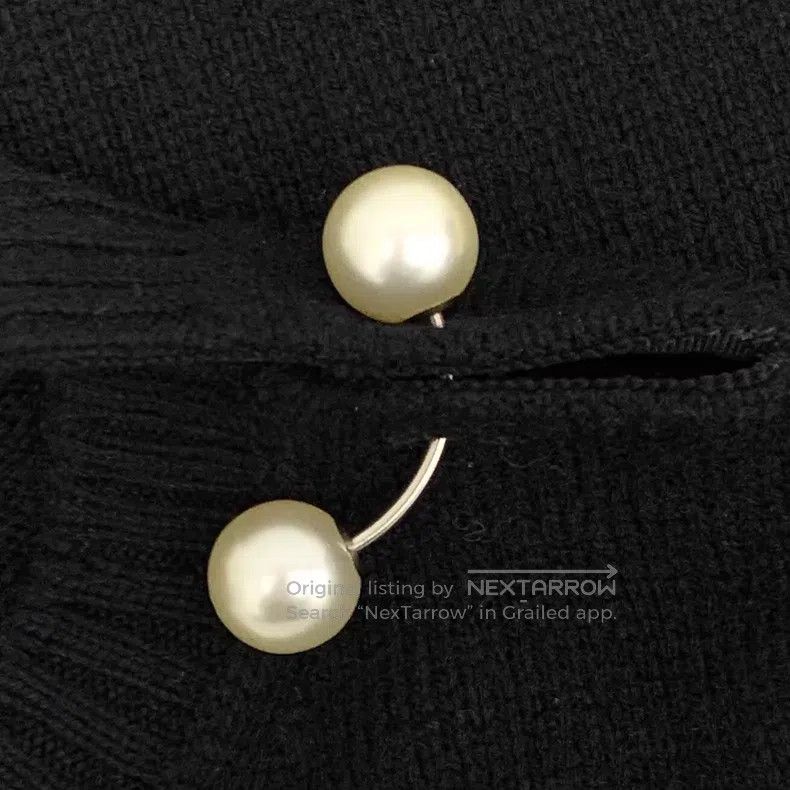 Chanel Chanel Black pearl buckle design cotton round neck short-s Size XS / US 0-2 / IT 36-38 - 5 Thumbnail