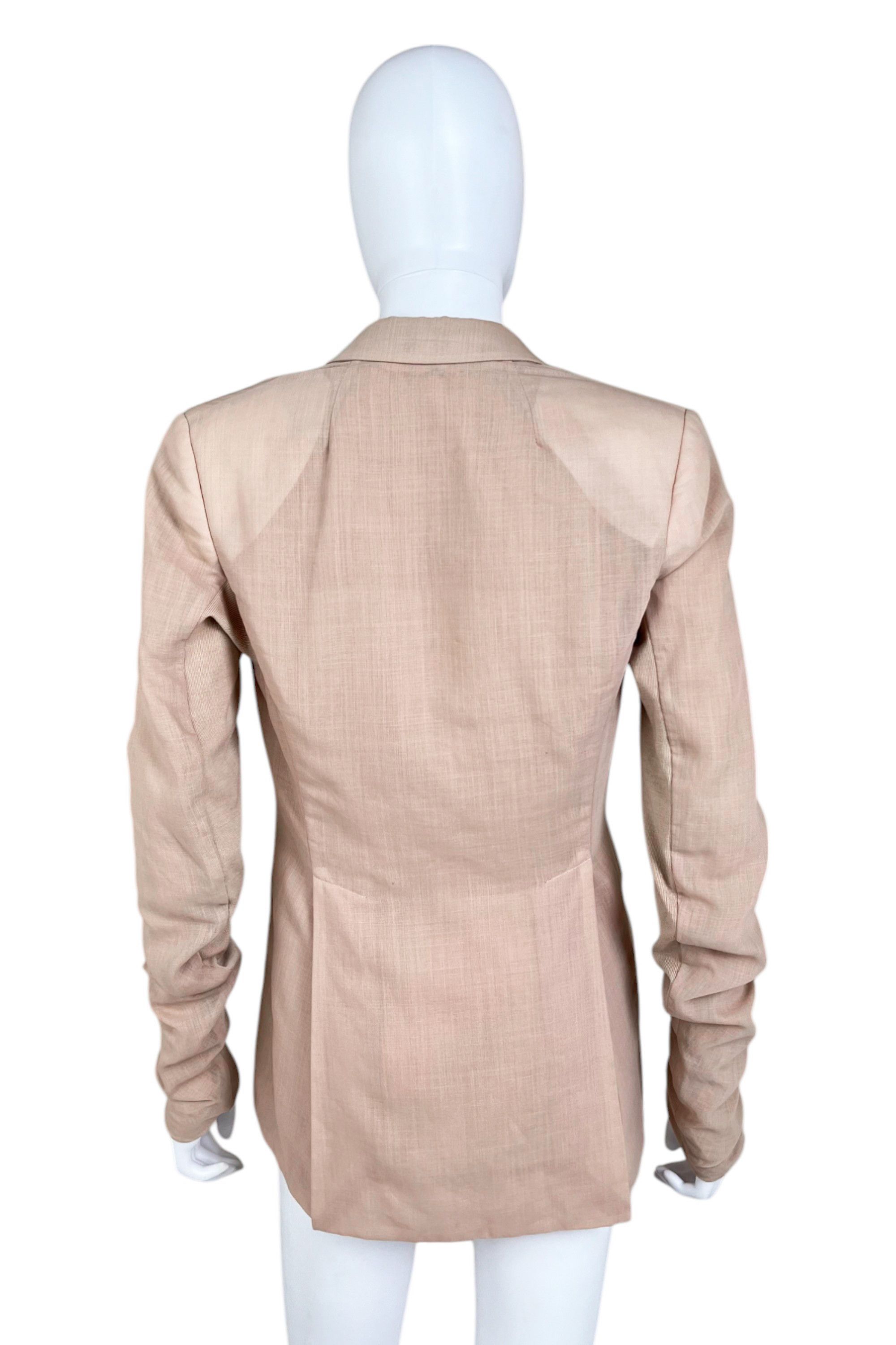 Rick Owens S/S 2012 "NASKA" Flesh One Button Blazer Size M / US 6-8 / IT 42-44 - 4 Thumbnail