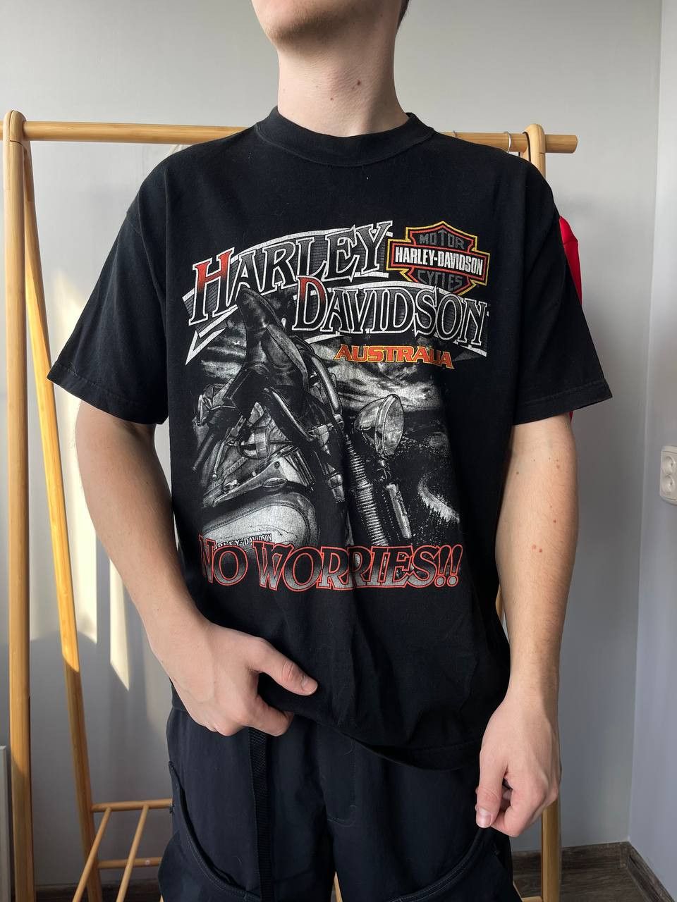 Harley Davidson × Streetwear × Vintage Harley Davidson Australia T Shirt No Worries Motorcycle Size US L / EU 52-54 / 3 - 1 Thumbnail