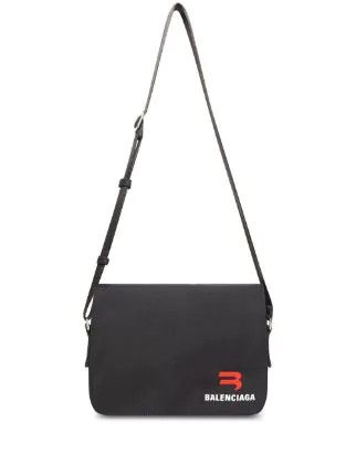 Pre-owned Balenciaga Oc11z0124 Size: Os Explorer Small Embroidered Messenger Bag In Black