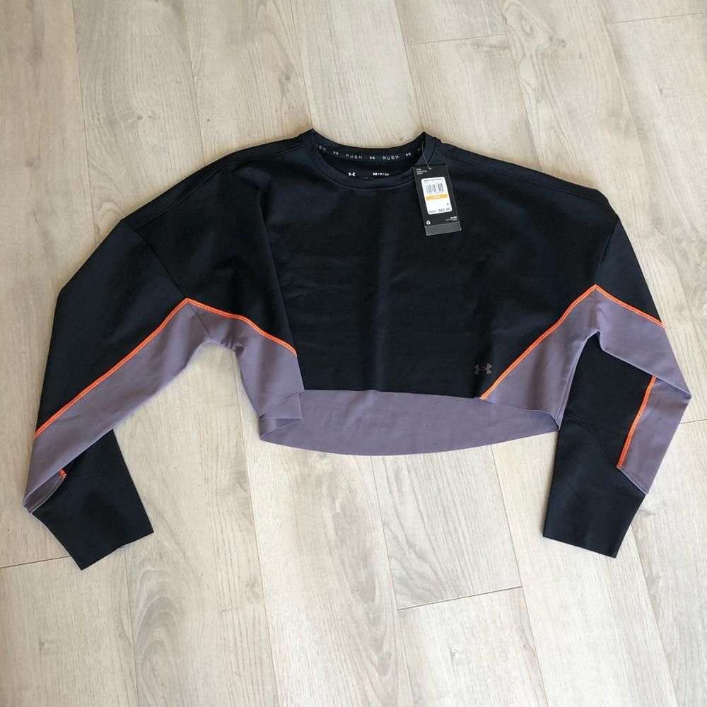 Under Armour Under Armour Black and Purple Rush Cropped Long Sleeve Size S / US 4 / IT 40 - 7 Thumbnail
