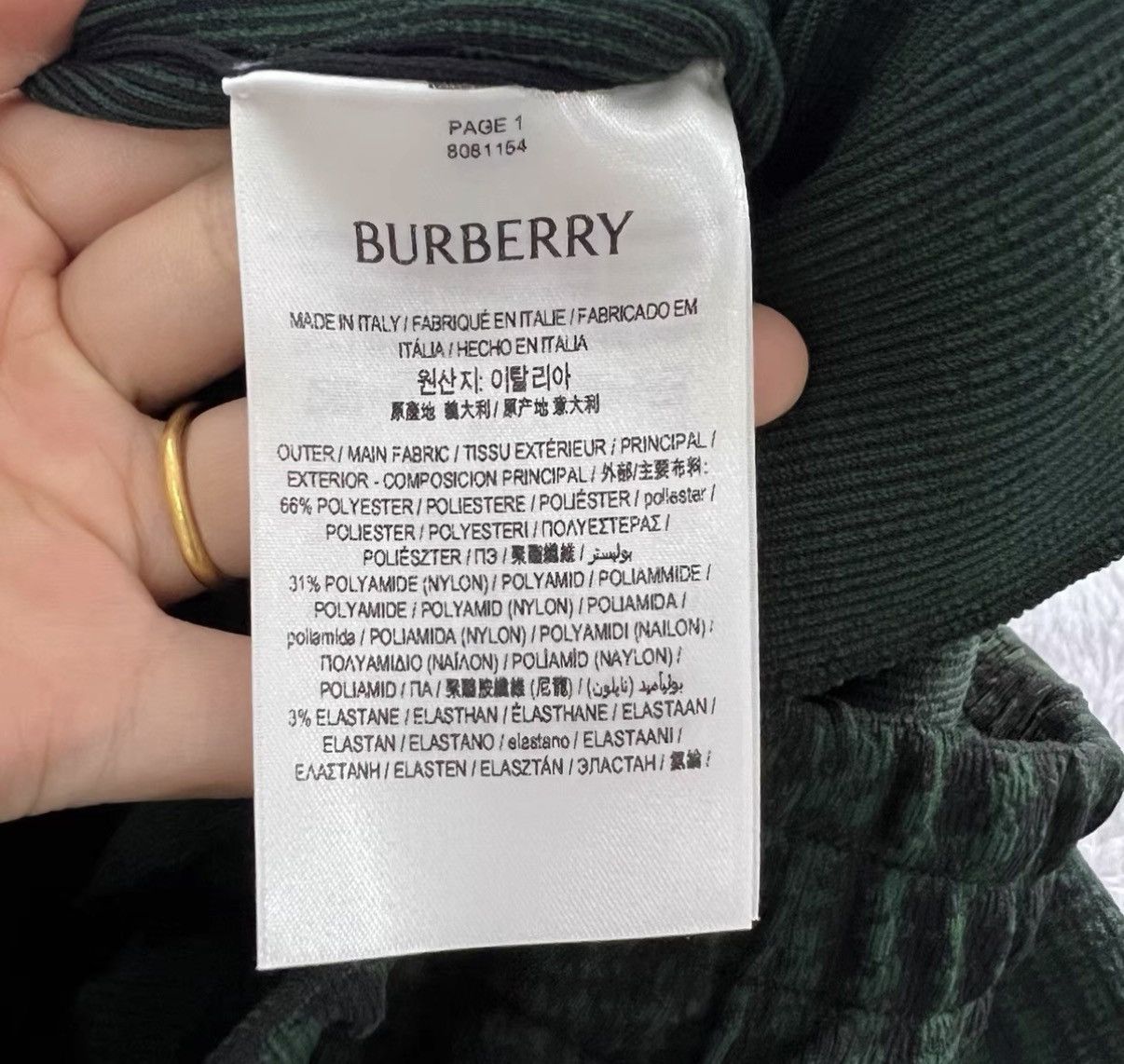 Burberry Burberry Green Houndstooth Mid-Rise Trousers J41 Size 30" / US 8 / IT 44 - 4 Thumbnail