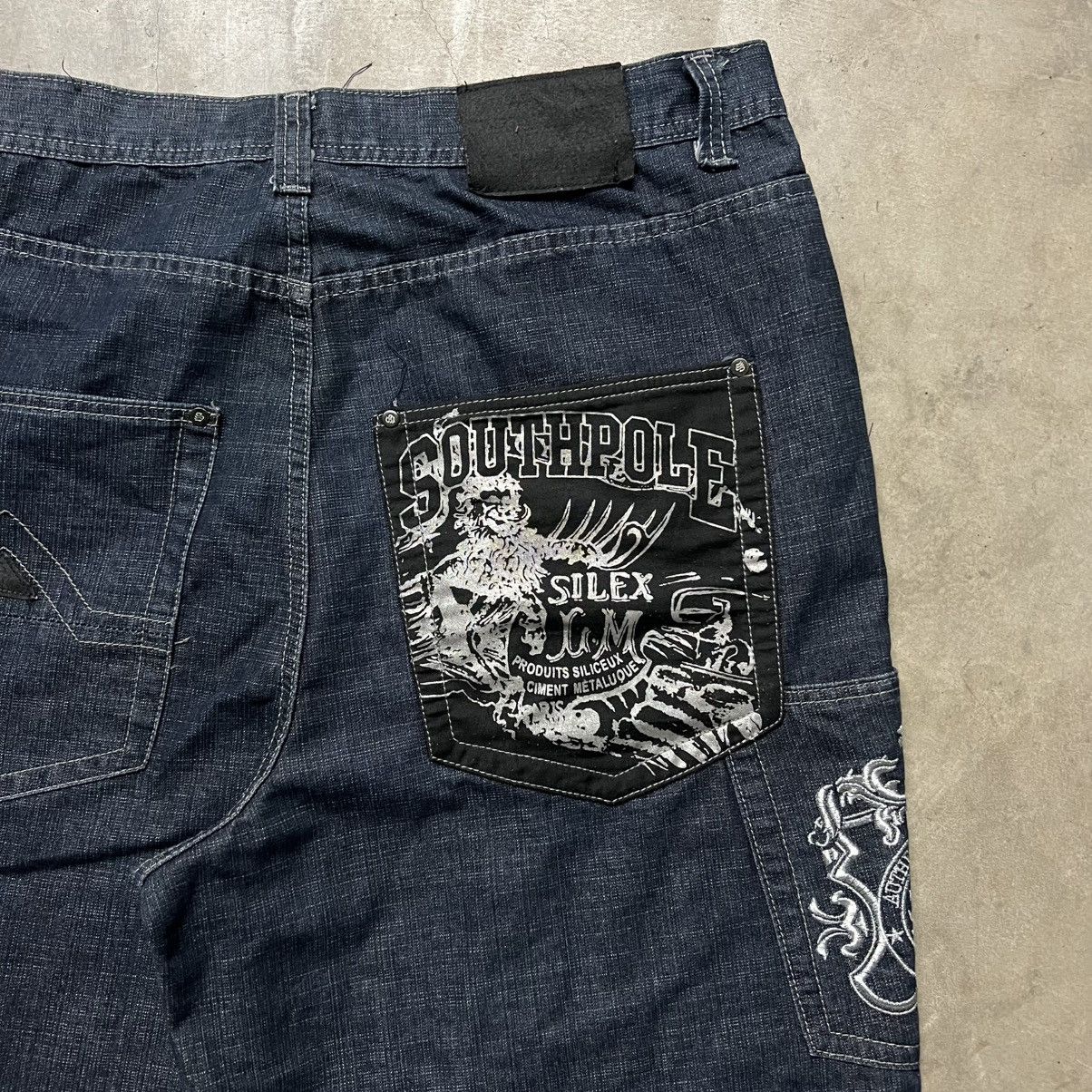 Ed Hardy × JNCO × Southpole Vintage Y2K South Pole BAGGY Carpenter Denim Jeans Size US 40 / EU 56 - 2 Thumbnail