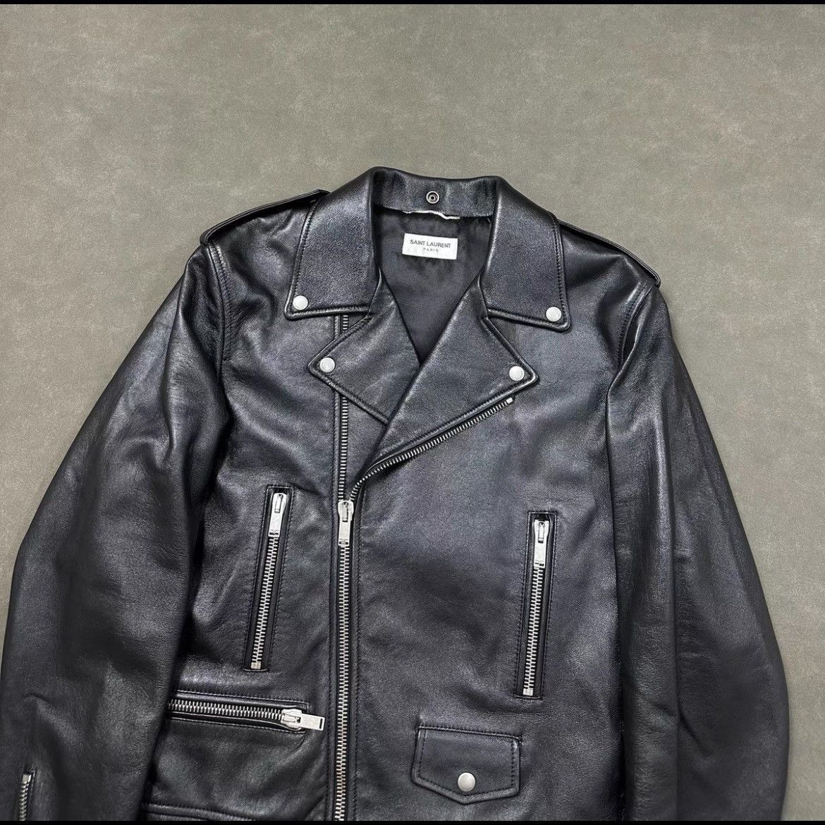 Saint Laurent Paris Sz 48 Saint Laurent Paris L01 Rivet Leather Jacket Size US M / EU 48-50 / 2 - 3 Thumbnail