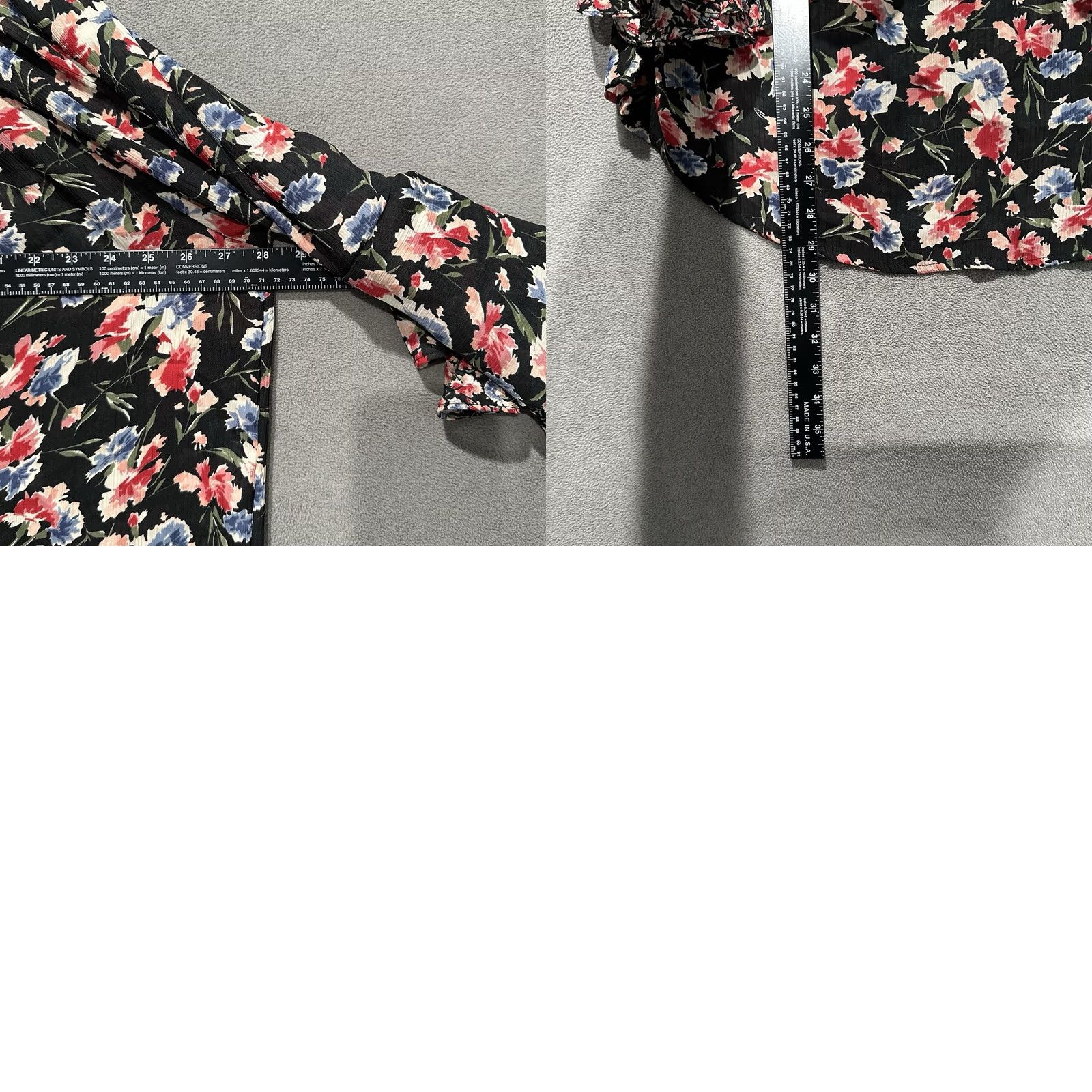 Chaps Chaps Ralph Lauren Blouse Womens Plus 1X Floral Sheer Bell Sleeve Keyhole Neck Size XL / US 12-14 / IT 48-50 - 8 Thumbnail