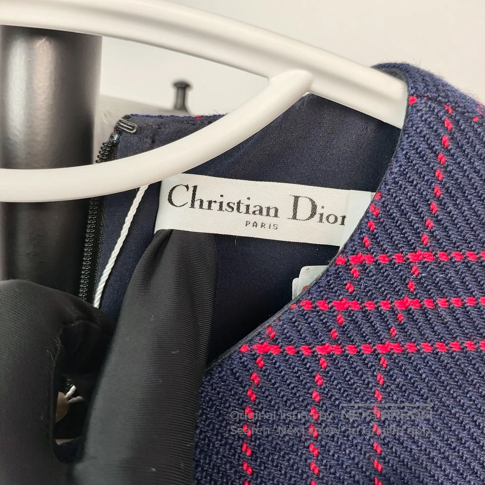 Dior Dior Dark Blue and Red Plaid Crew Neck Long Sleeve Dress| Size XS / US 0-2 / IT 36-38 - 3 Thumbnail