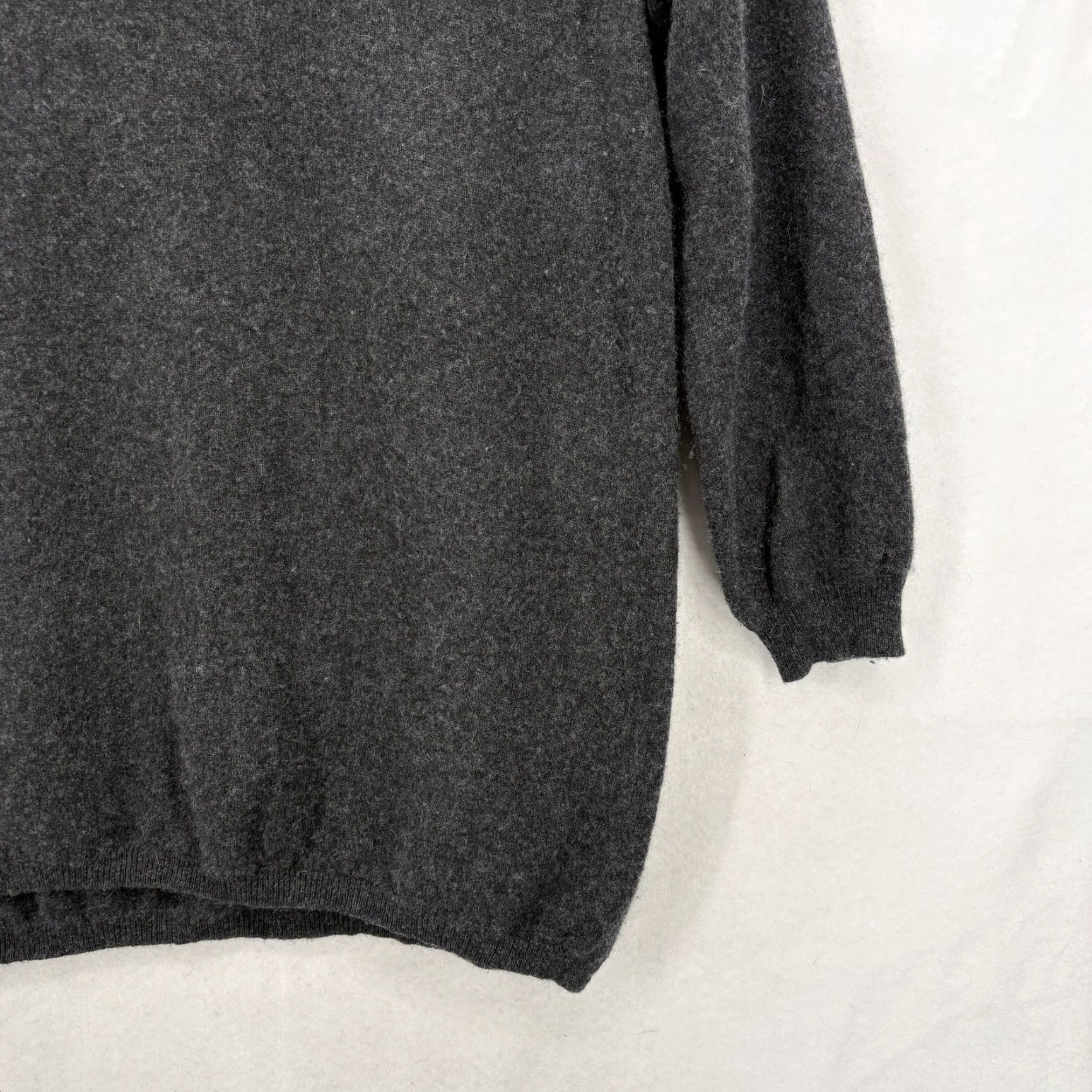 Vintage Poetry Sweater Tunic Womens Large Gray 100% Cashmere V Neck Long Sleeve Relaxed Size L / US 10 / IT 46 - 3 Thumbnail