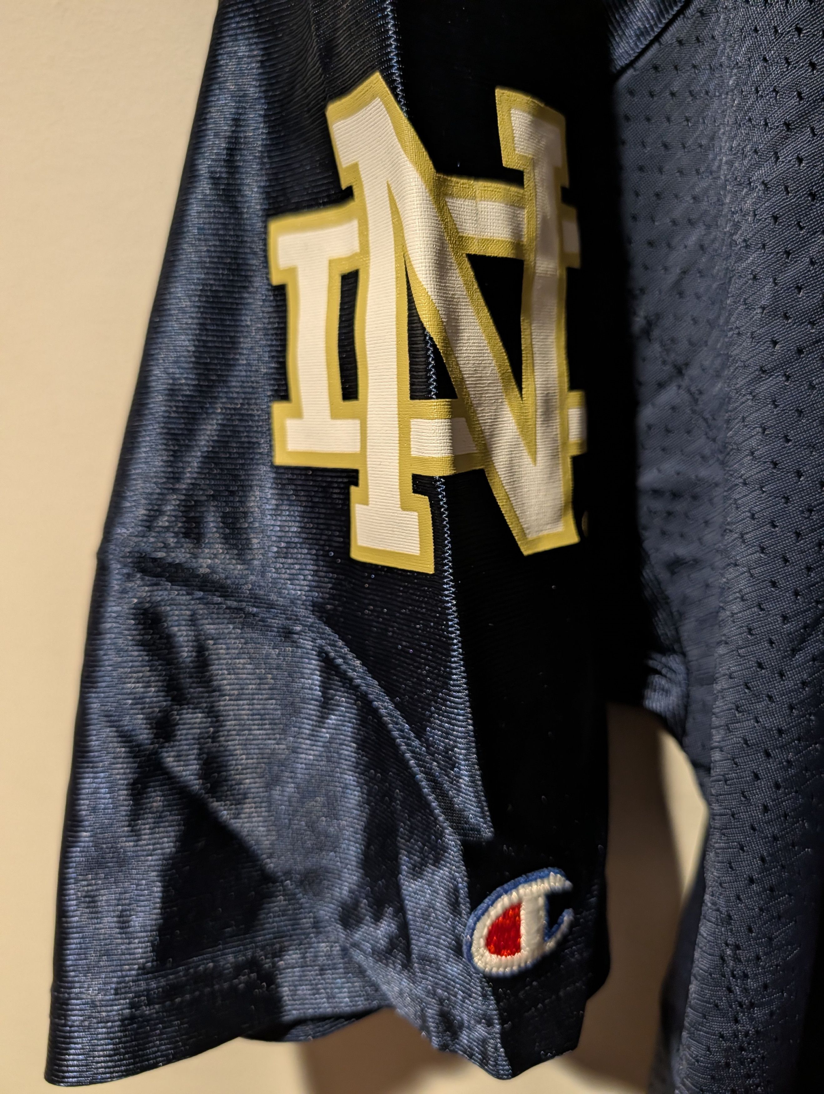 Champion Vintage 90s Champion Notre Dame Fighting Irish Jersey Mesh Size US XL / EU 56 / 4 - 4 Thumbnail