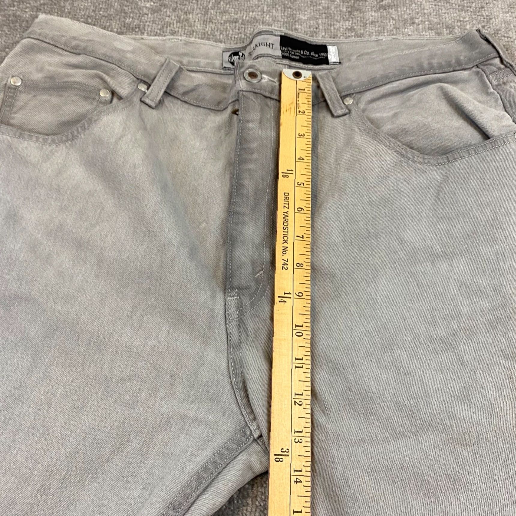 Levi's VTG Levi's Silver Tab Jeans Mens 38x29 Straight Light Gray Wash Skater Denim Y2K Mens Jeans Size US 38 / EU 54 - 6 Thumbnail