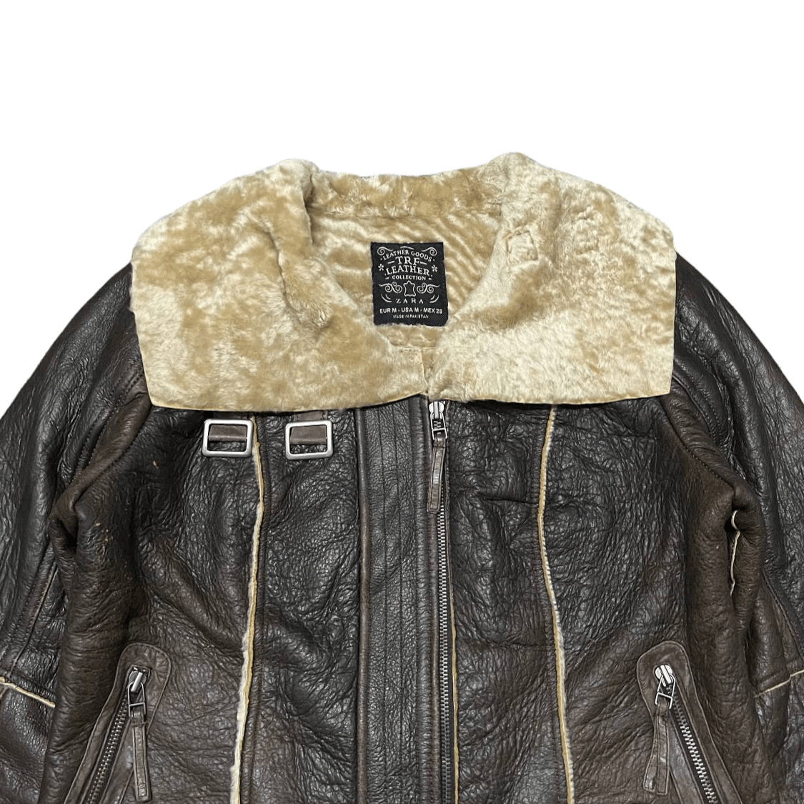 Zara Vintage Zara Shearling Leather Jacket Size M / US 6-8 / IT 42-44 - 2 Thumbnail