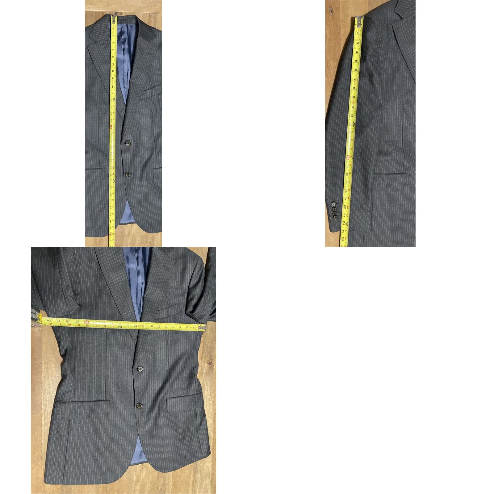 Suitsupply Suitsupply Vitale Barberis Canonico Super 110s Pinstripe Sevilha Blazer 40R Slim Blazer Men Gray Wool Notch Lapel Single-Breasted Two-Button Front Size 40R - 8 Thumbnail