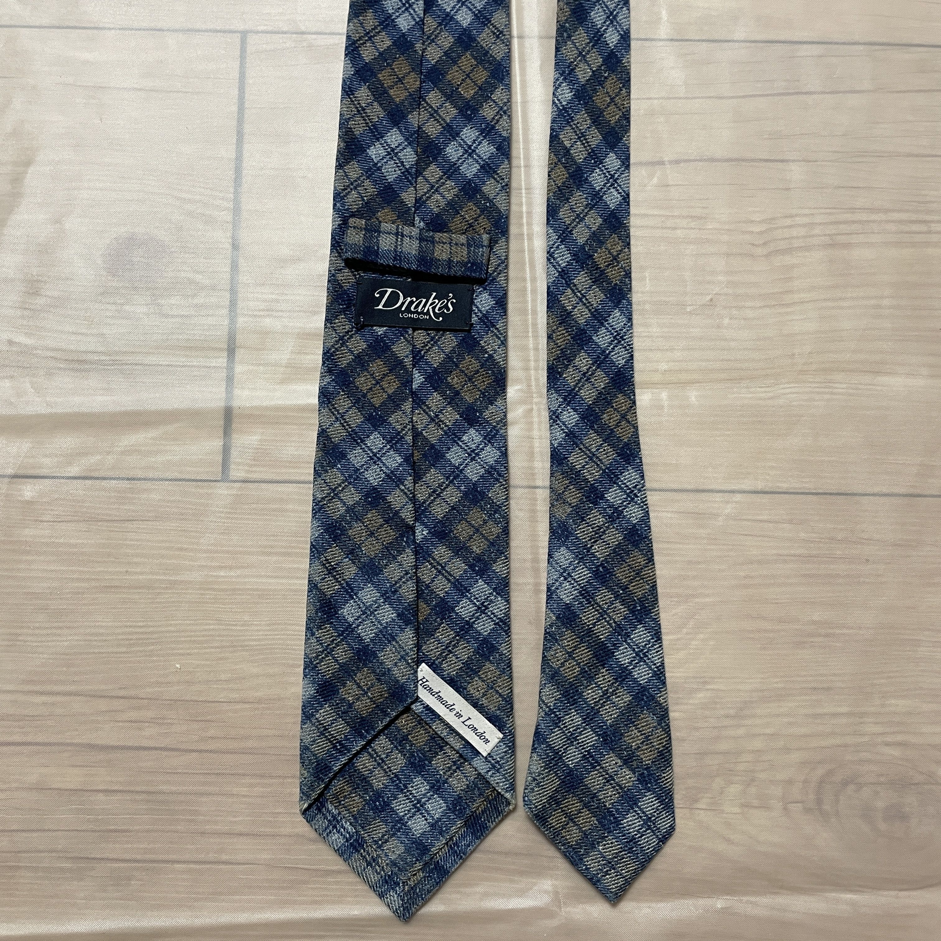 Drake's Drakes cotton wool check tie Size ONE SIZE - 4 Thumbnail