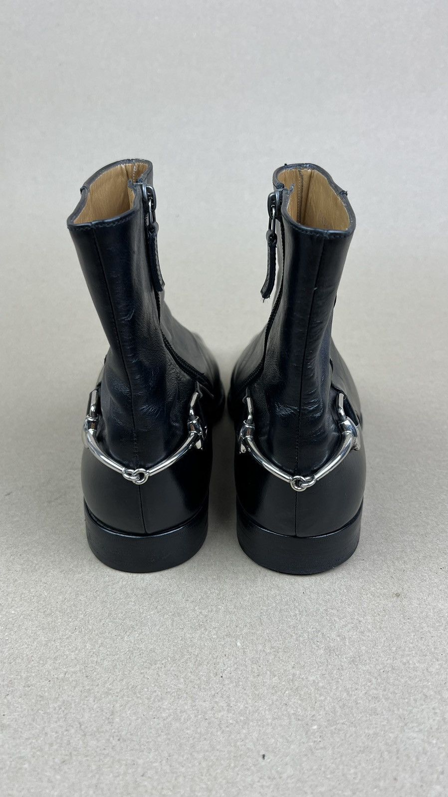 Gucci GUCCI Boots Ankle Leather Shoes HORSEBIT Side Zip Black Mens Size US 6.5 / EU 39-40 - 7 Thumbnail