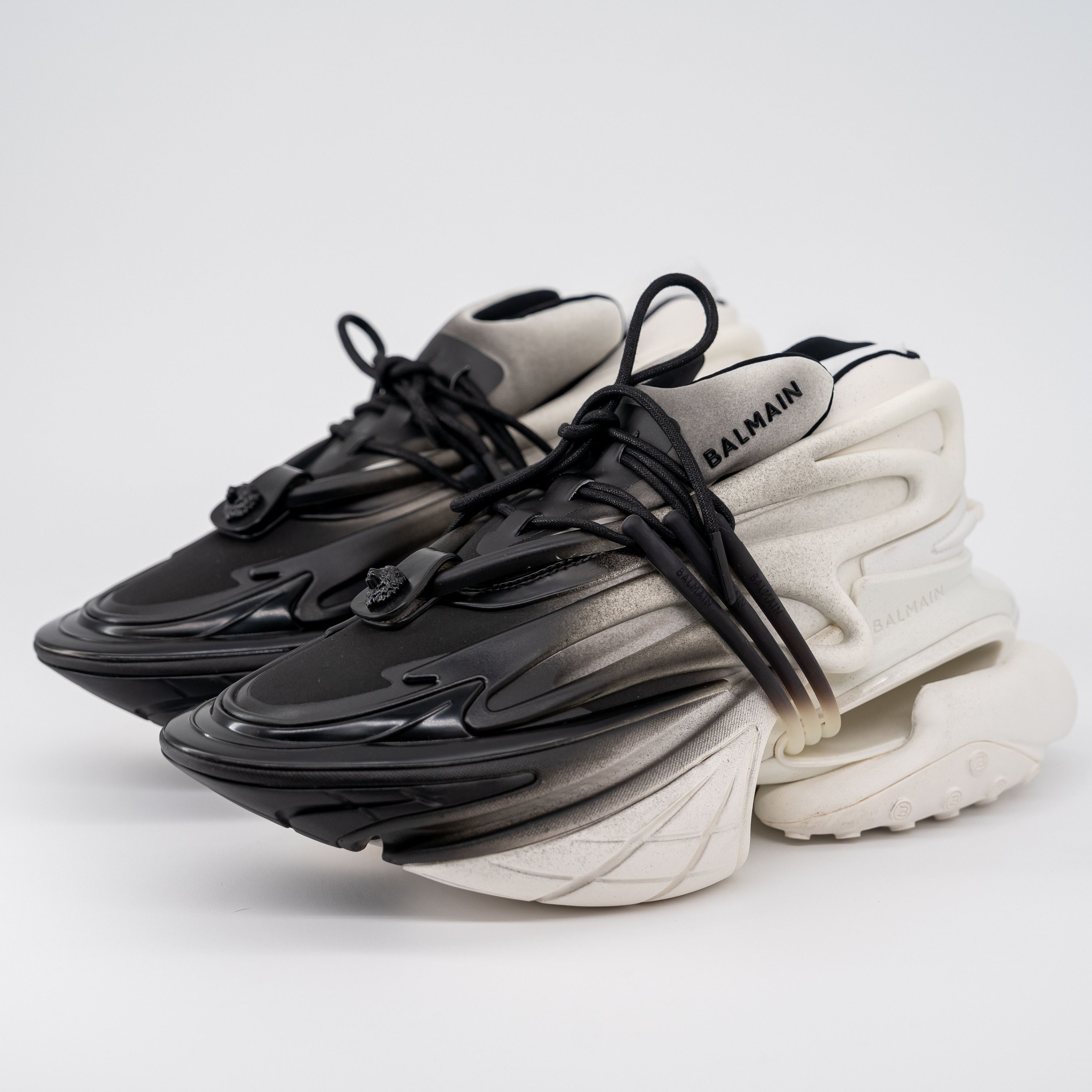 Balmain size 44/ US 11 - Balmain Unicorn Black White Spray