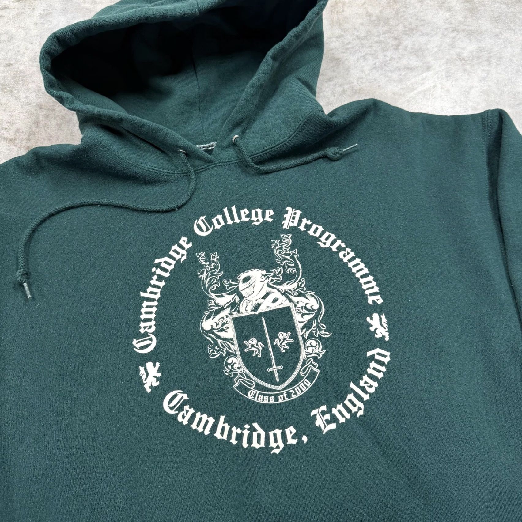 Vintage VINTAGE Cambridge College Hoodie Sweatshirt Mens XL Green England 90s university Size US XL / EU 56 / 4 - 4 Thumbnail