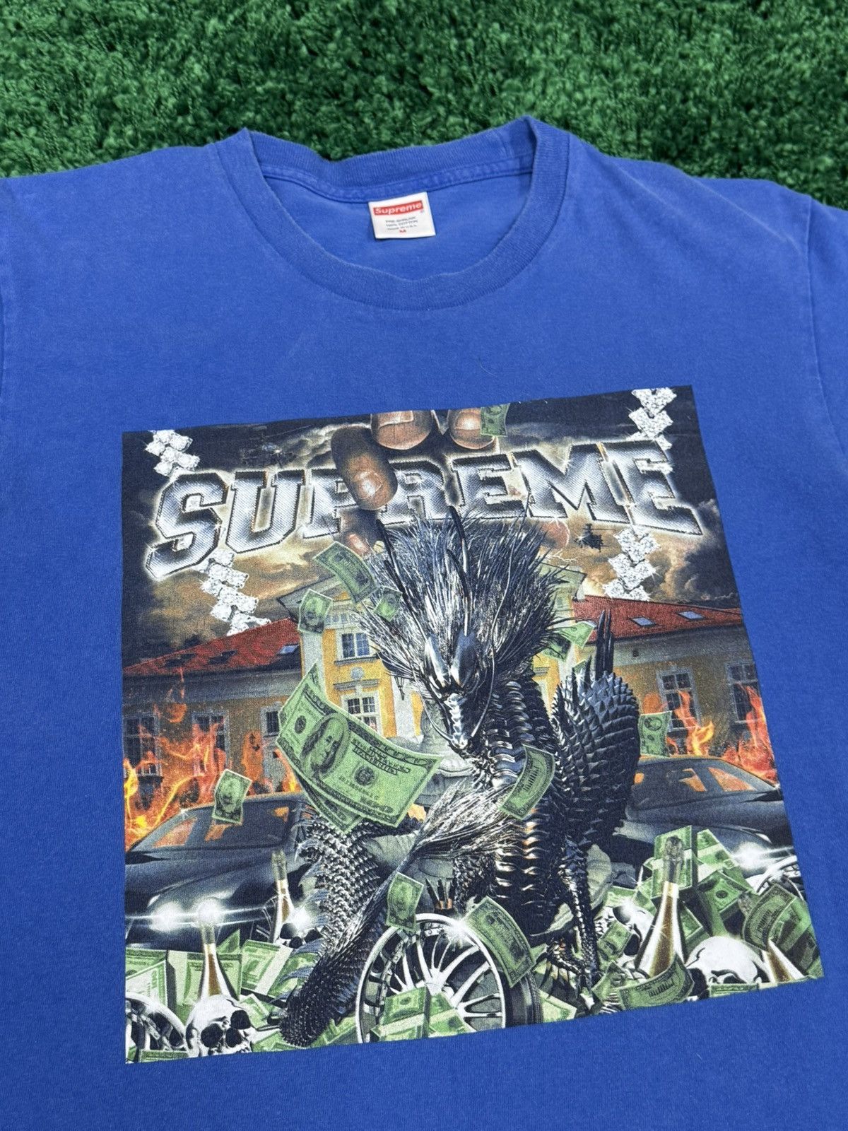 Supreme Supreme Dragon Money Photo Tee Blue Medium Logo SS20 Size US M / EU 48-50 / 2 - 2 Thumbnail