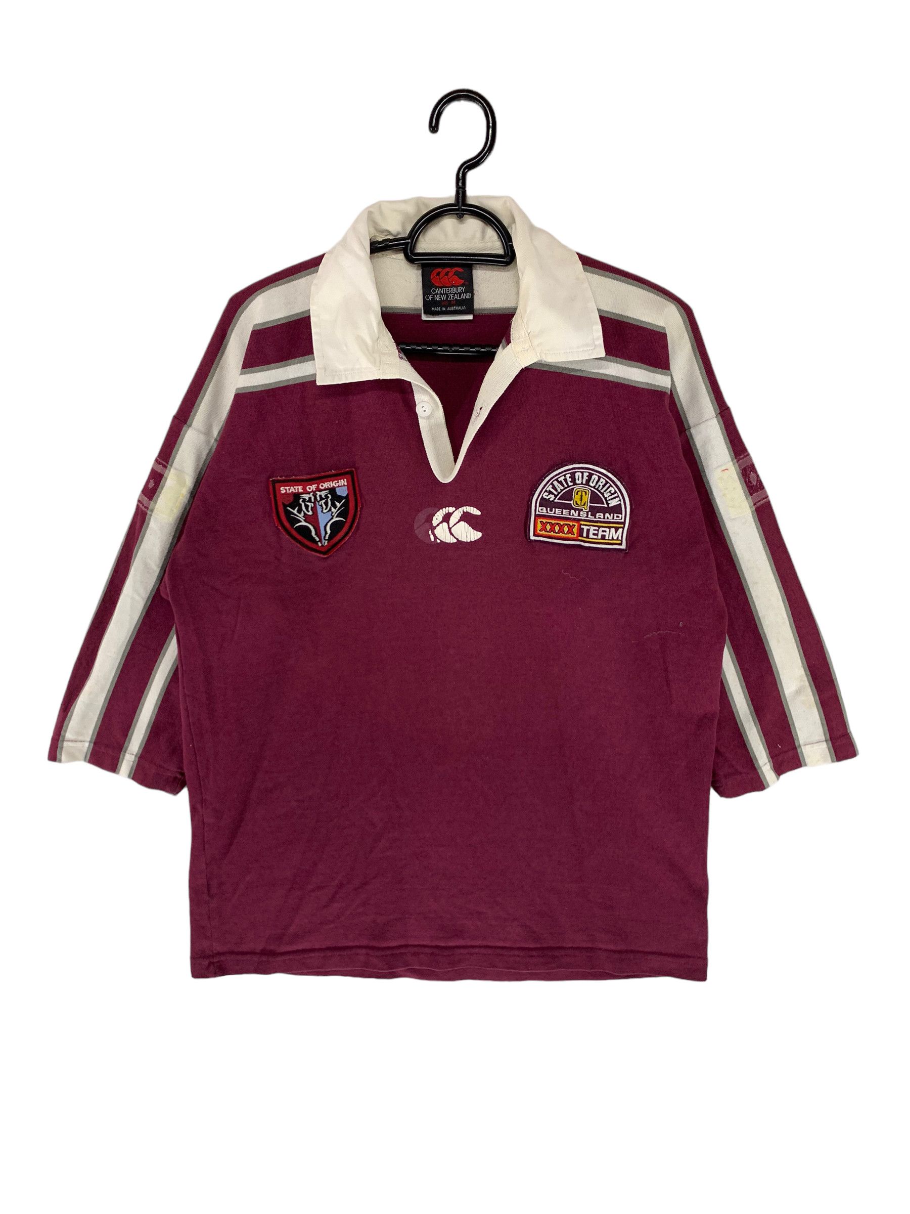 image of Canterbury Of New Zealand x Vintage 90's Canterbury Queensland State Of Origin Rugby Jersey in Red 