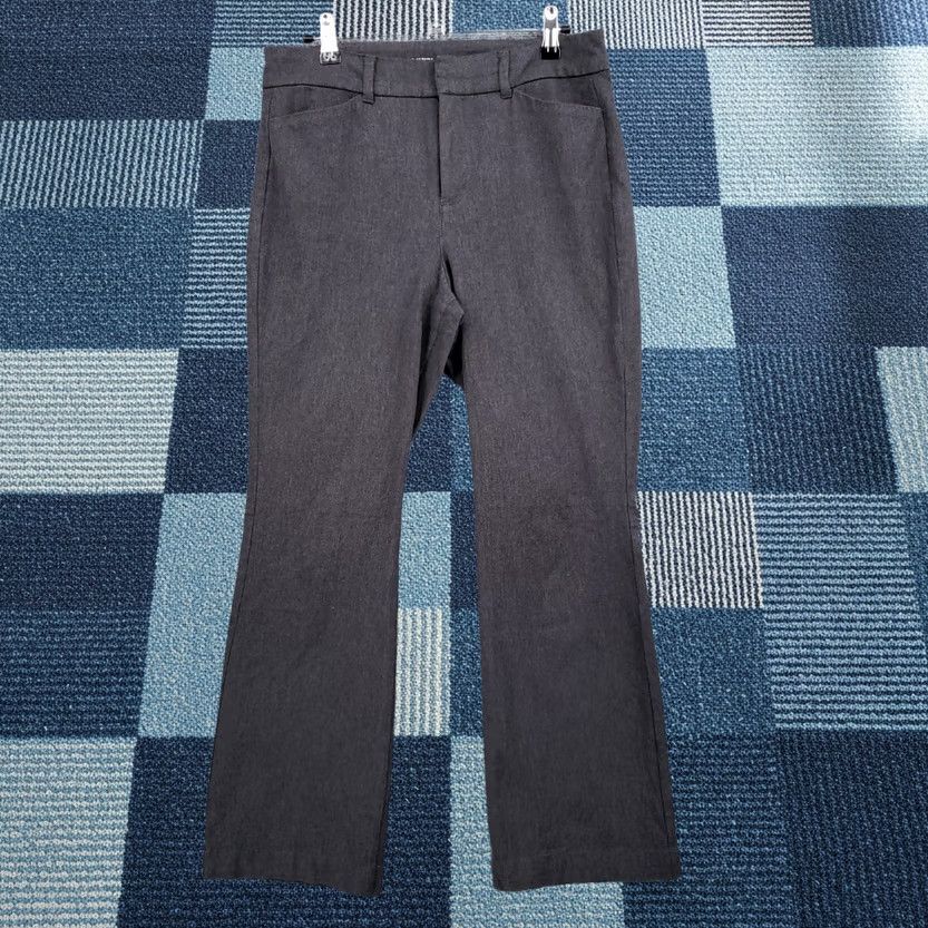old navy grey dress pants Old Navy Womens Gray 8 High Rise Pixie Flare Secret Smooth Pockets BIS-05-09-24