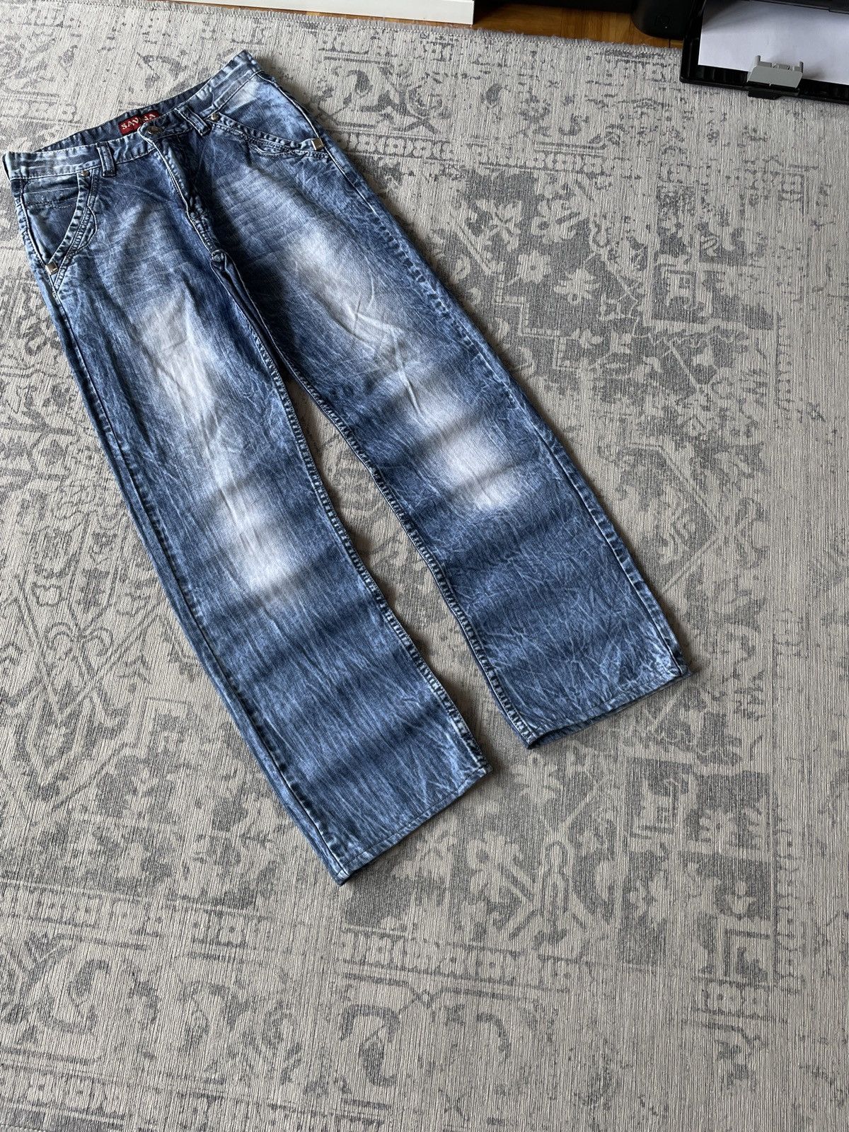 Other Vintage Mud washed Flared Jeans Avant Garde Faded Y2K Japan Size US 30 / EU 46 - 3 Thumbnail