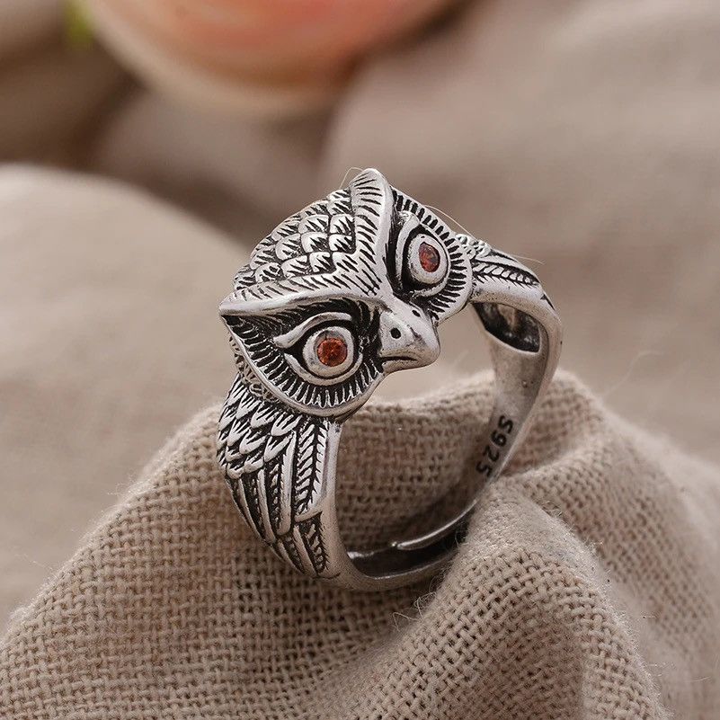 Jewelry Vintage Owl Bird Ring Size ONE SIZE - 1 Thumbnail